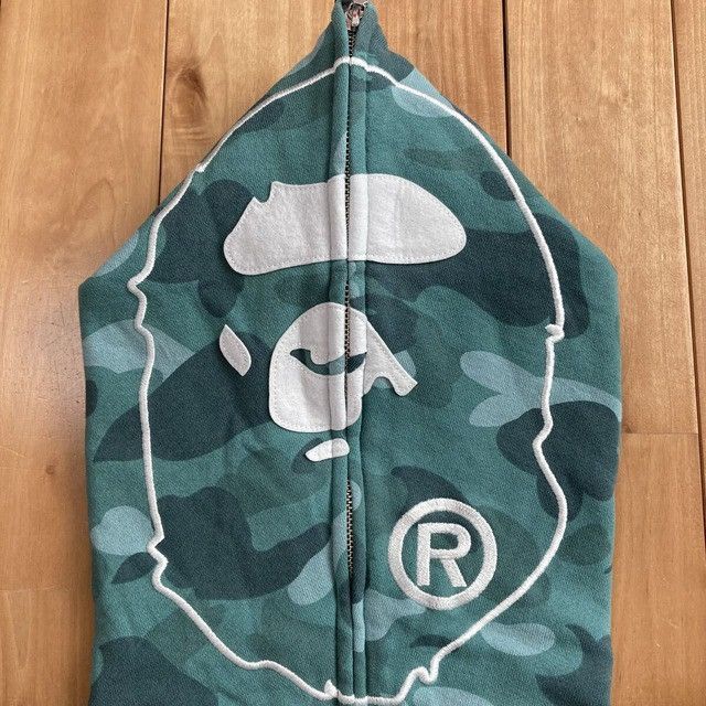 Bape BAPE Head full zip hoodie green camo a bathing ape Size US M / EU 48-50 / 2 - 4 Thumbnail