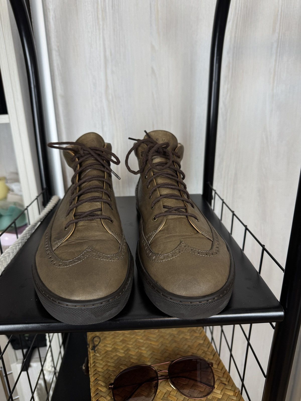 Other Rubirosa Odile Brown Grey high top leather brogue sneakers Size US 13 / EU 46 - 7 Thumbnail
