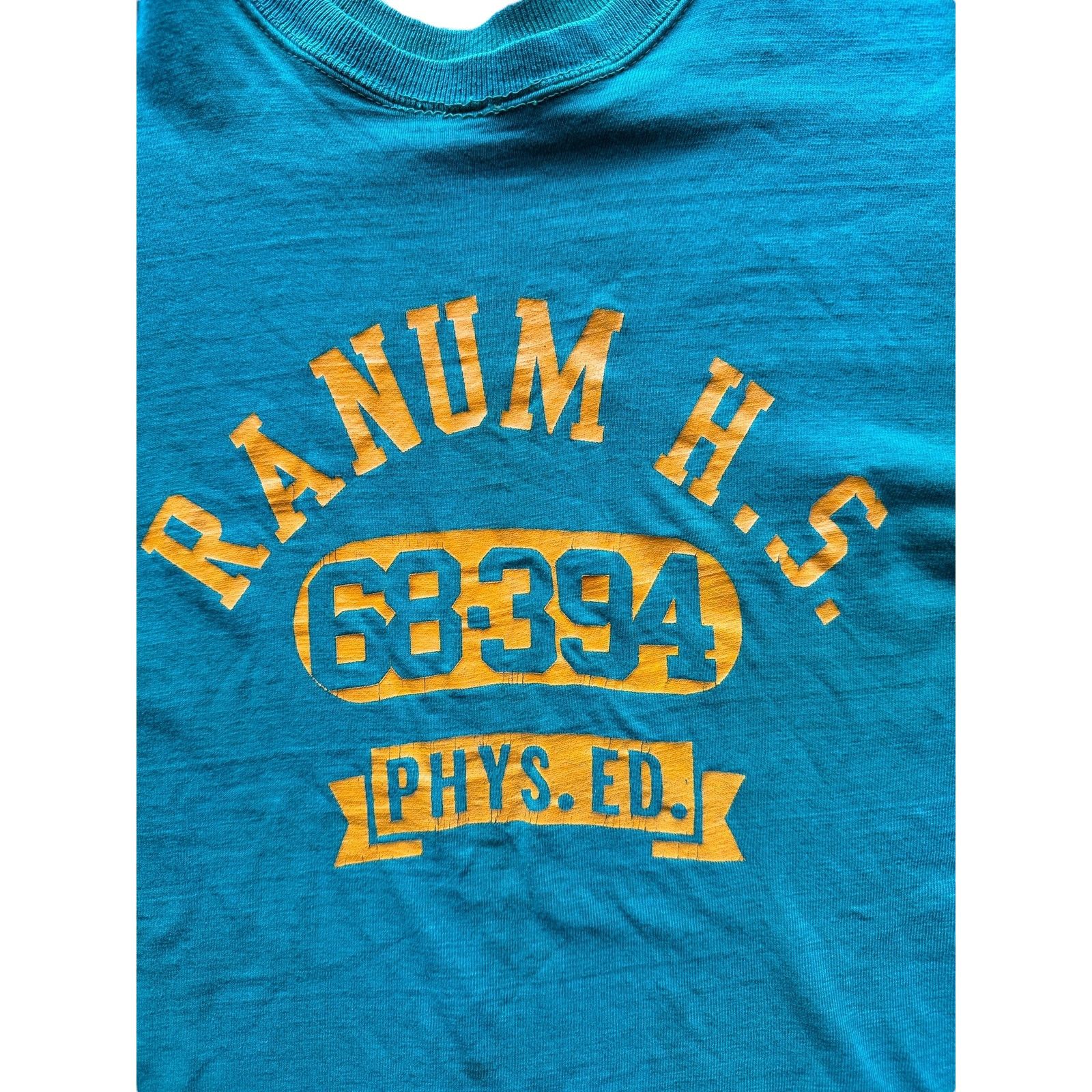 Vintage Vintage Reversible Ranum HS Phys Ed Tee SZ L Size US M / EU 48-50 / 2 - 3 Thumbnail