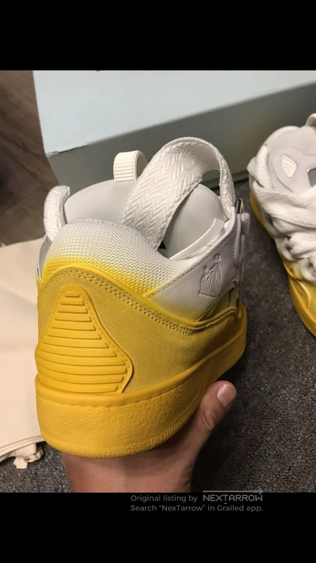 Lanvin White and Yellow Gradient High-Top Sneakers. Size US 9 / EU 42 - 3 Thumbnail