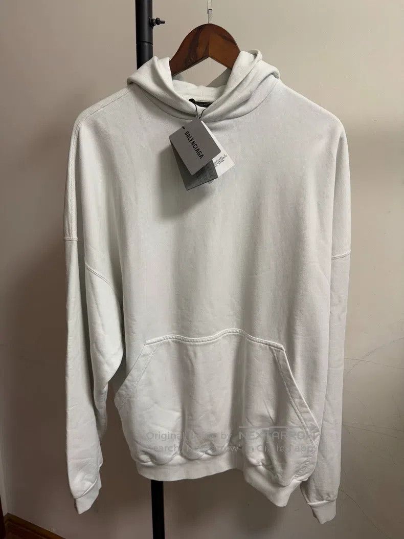 Balenciaga Balenciaga Plain White Hooded Sweatshirt Jacket with Diamo Size US M / EU 48-50 / 2 - 1 Thumbnail