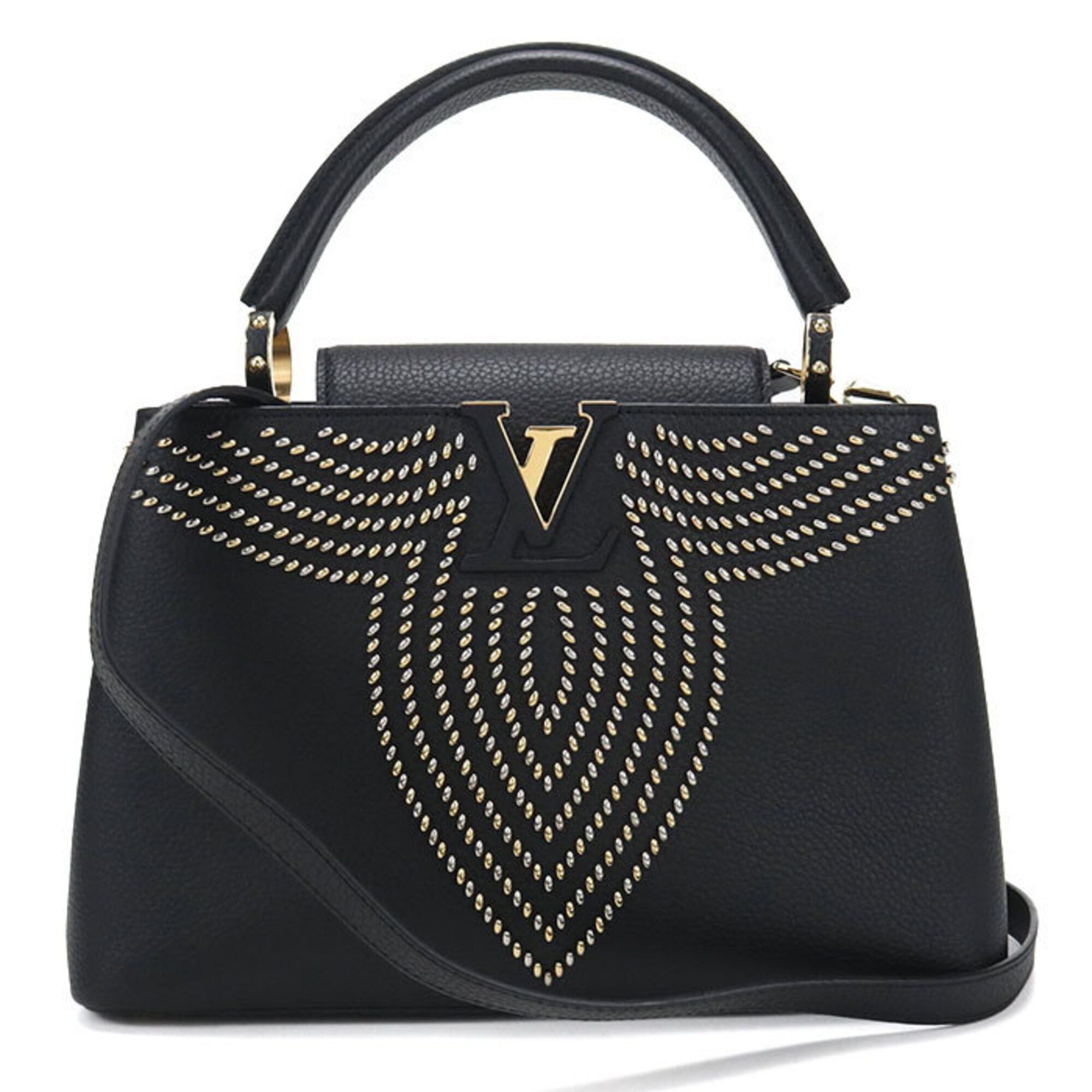 Louis Vuitton Louis Vuitton Capucines PM handbag, Taurillon leather, women's, black. Size ONE SIZE - 1 Thumbnail