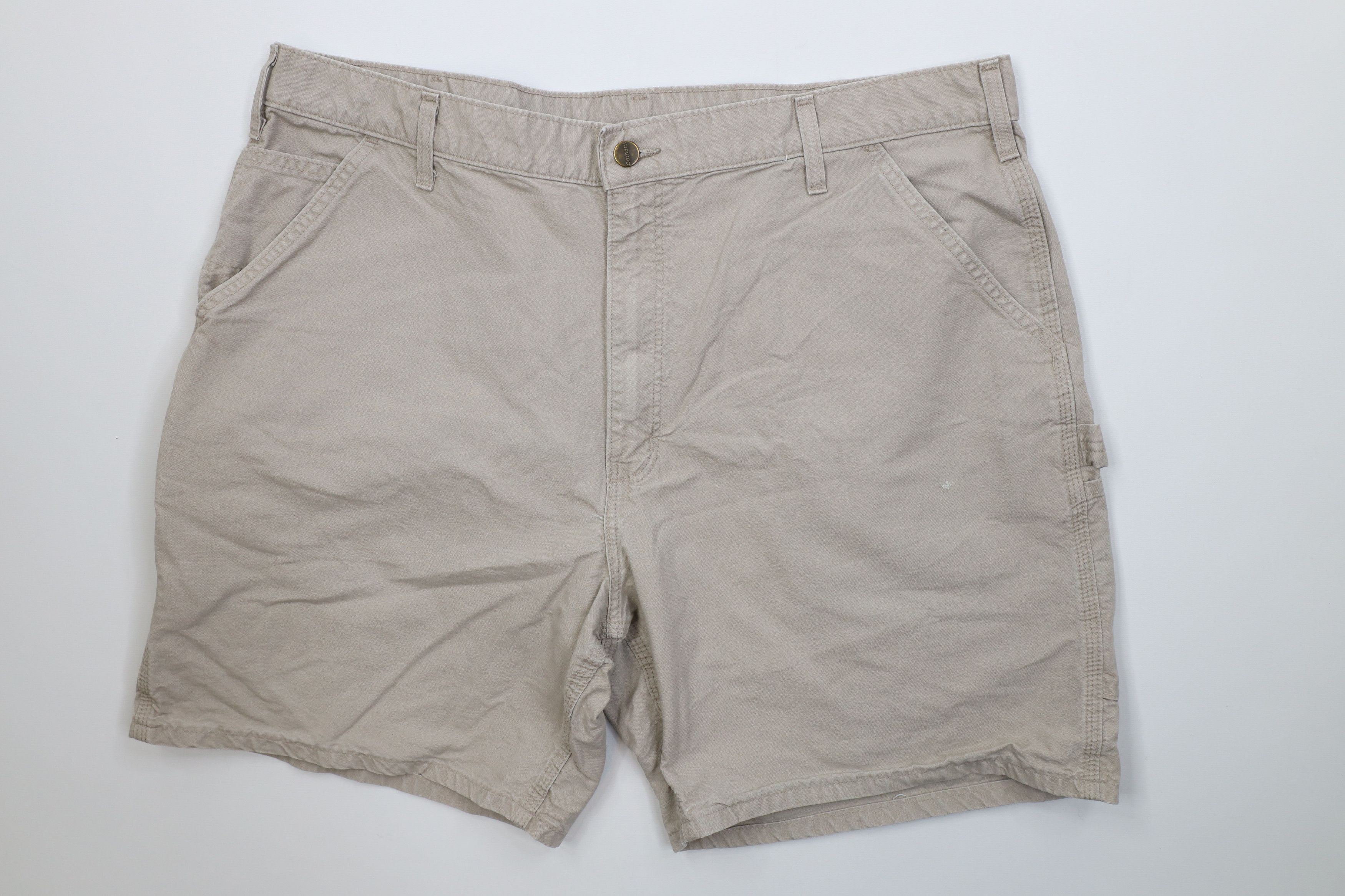 Carhartt Vintage Y2K Carhartt Canvas Dungaree Shorts Tan Beige Size US 40 / EU 56 - 1 Thumbnail