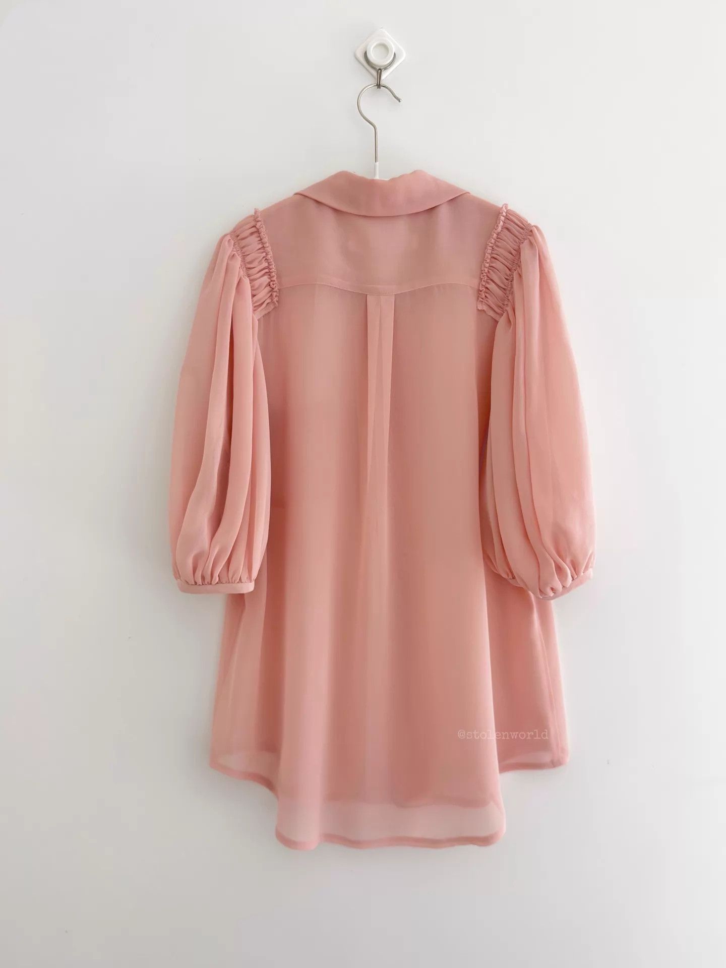 Comme des Garcons CDG comcom light pink chiffon pleated puff-sleeve shirt Size S / US 4 / IT 40 - 3 Thumbnail