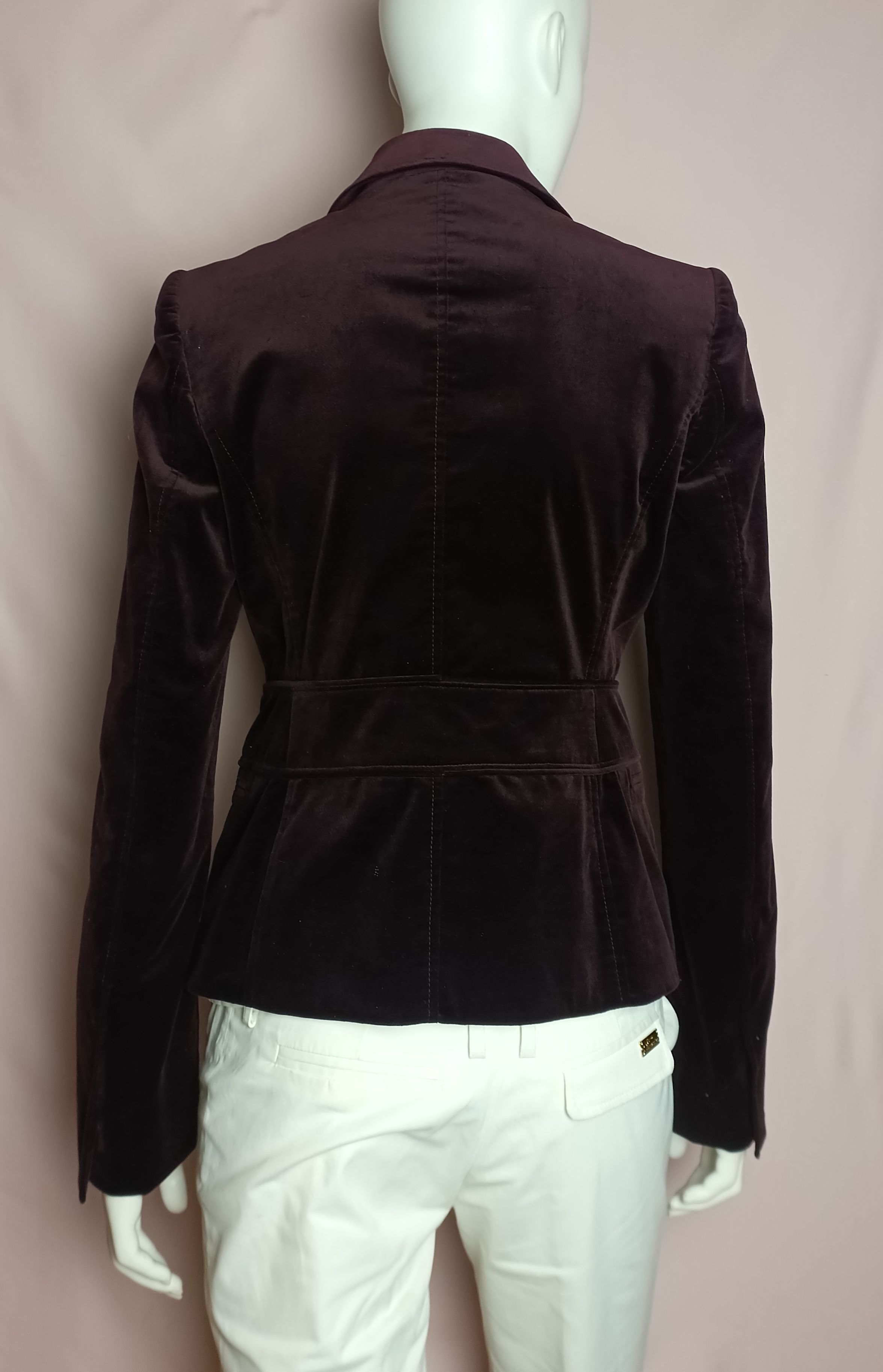 Gucci GUCCI Velvet Elegant Blazer Jacket Burgundy IT 42 Size M / US 6-8 / IT 42-44 - 4 Thumbnail