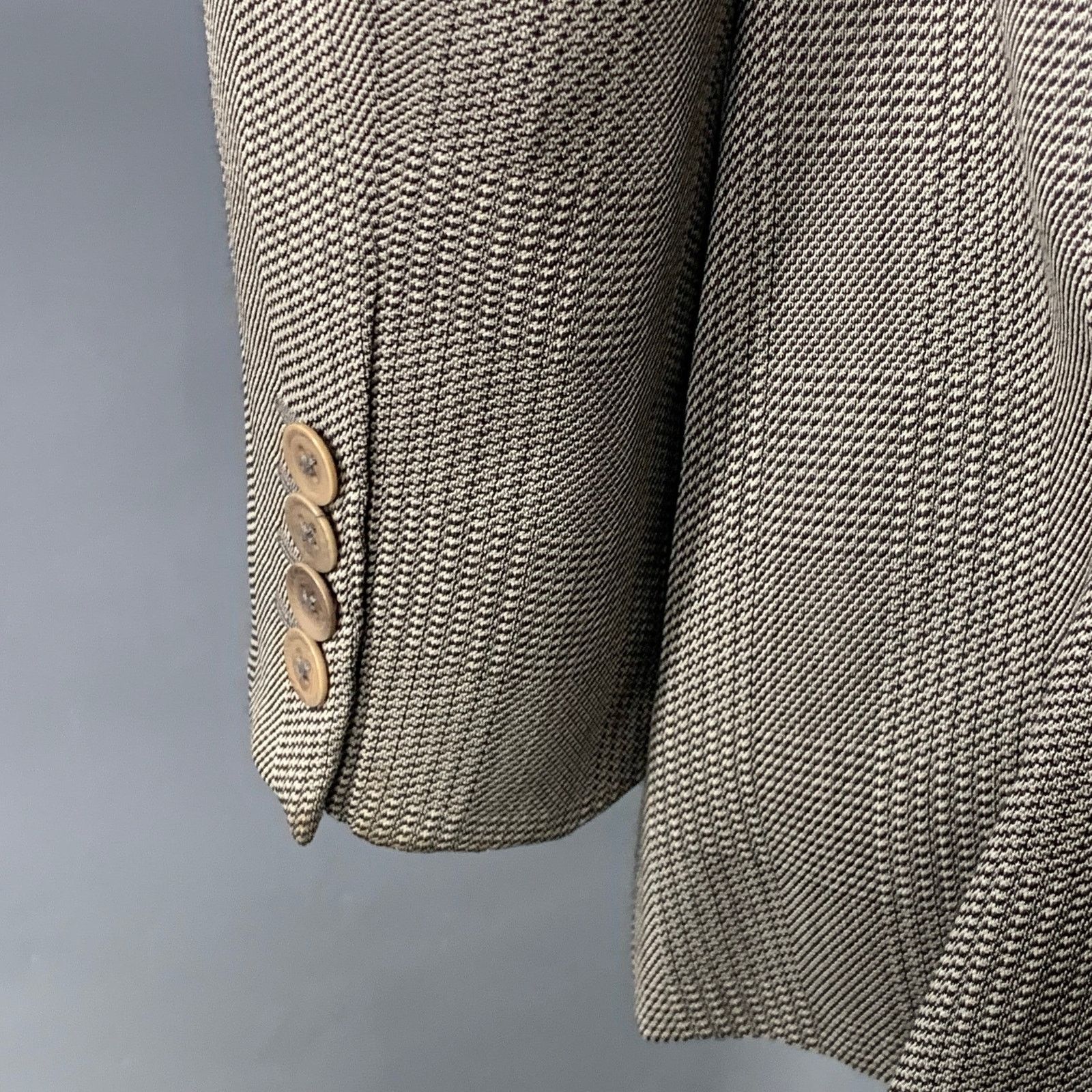 Armani Collezioni Size 42 Black White Glenplaid Wool Blend Sport Coat Size 42R - 4 Thumbnail