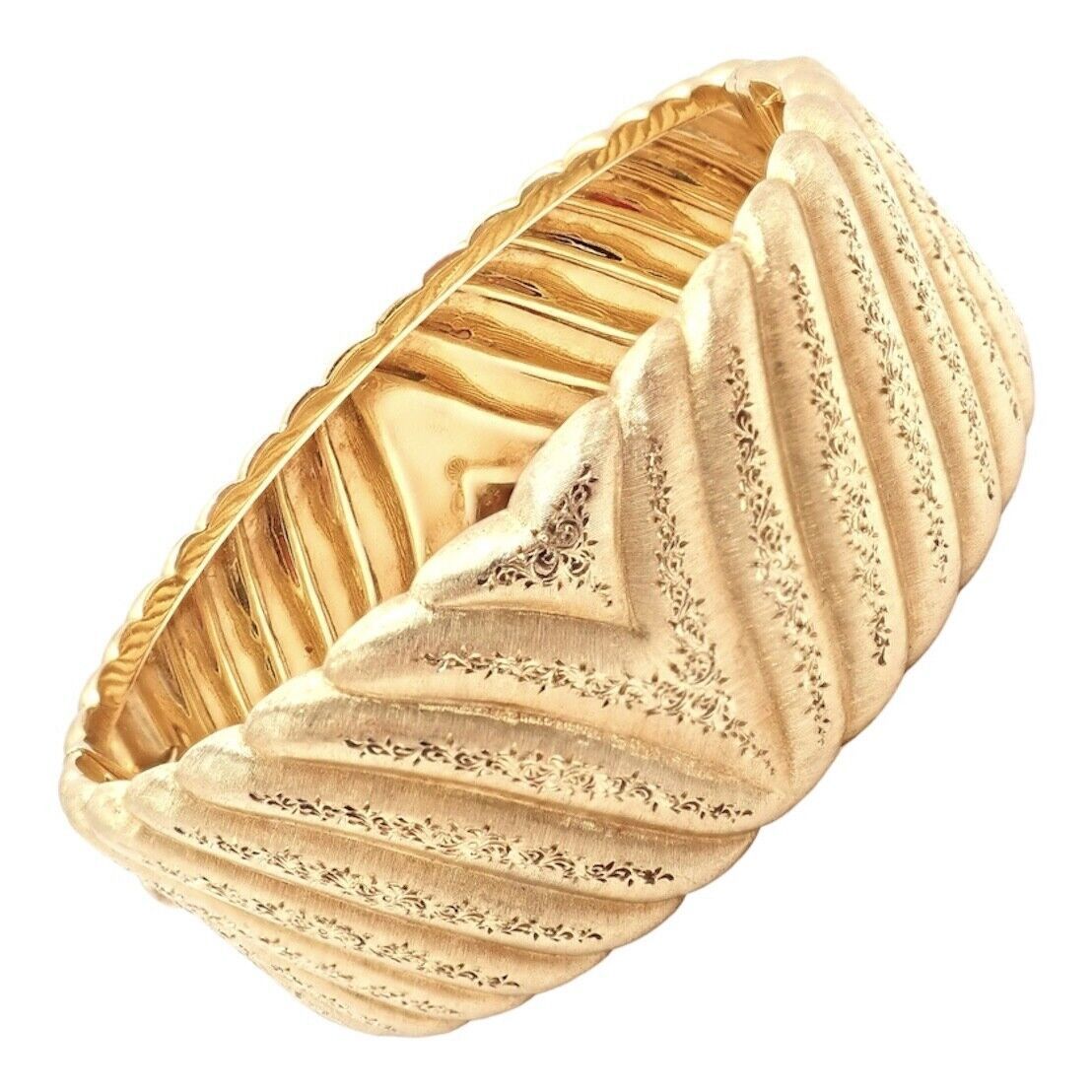 Mario Buccellati 18k Yellow Gold Wide Cuff Bracelet