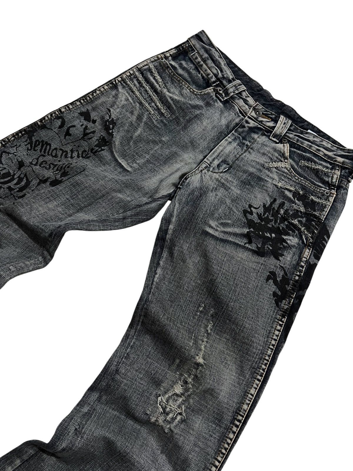 If Six Was Nine Semantic design tattoos washed flared pants Size US 30 / EU 46 - 6 Thumbnail