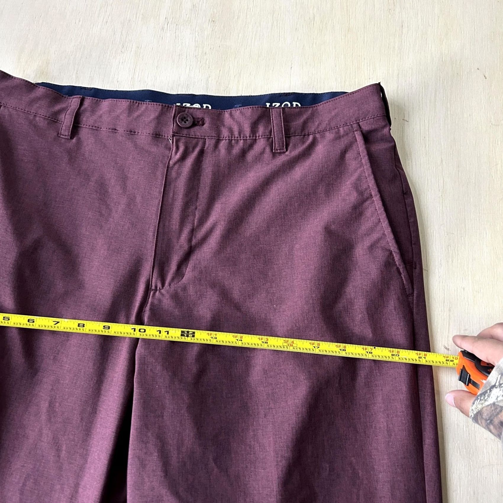 Izod IZOD Golf Pants Mens 36x30 Red Chino Straight Leg Stretch Microfiber Casual Slas h Pockets Logo Size US 36 / EU 52 - 7 Thumbnail