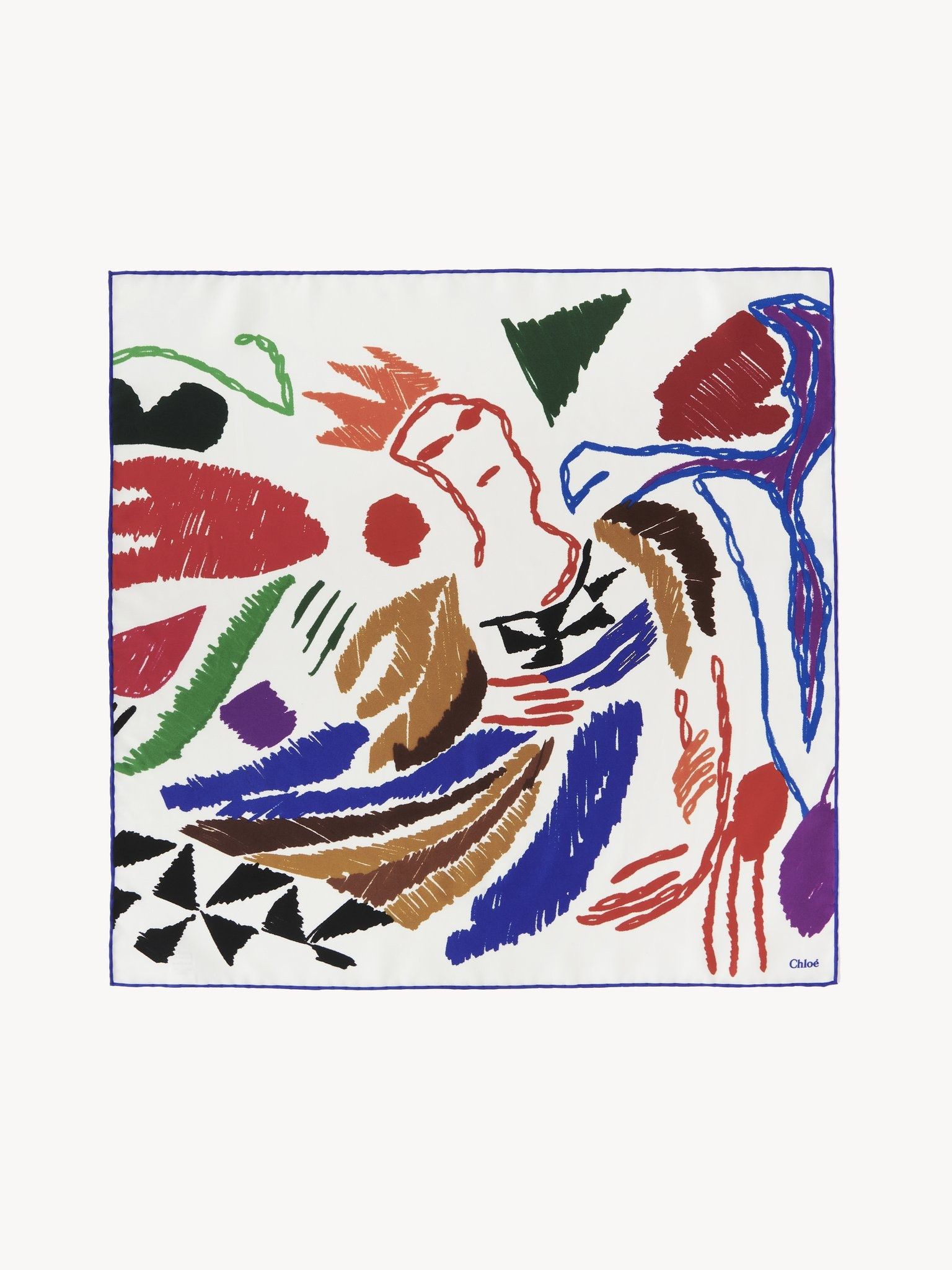 Chloe o1loc1c1024 Size: OS / Carre Scarf Ester Print in Ivory Size ONE SIZE - 1 Thumbnail