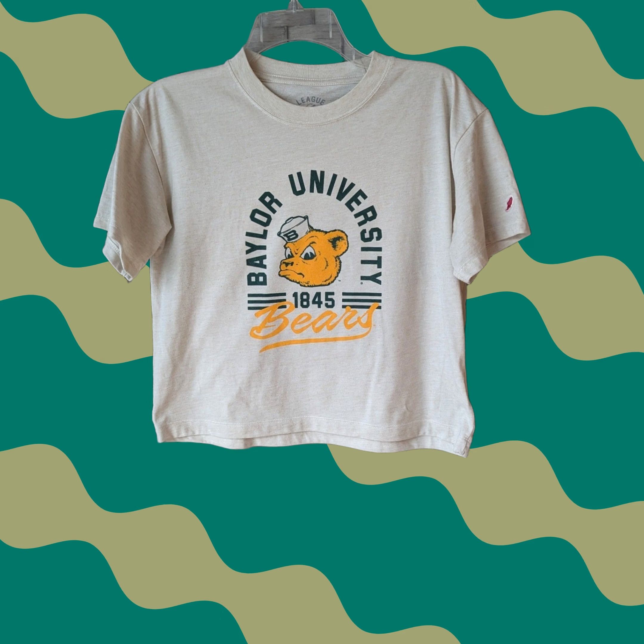 Etro League Baylor University T-Shirt Oatmeal Ivory Womens S Sailor Bear 1845 Bears Graphic Nautical Casual Short Sleeve Size S / US 4 / IT 40 - 1 Thumbnail