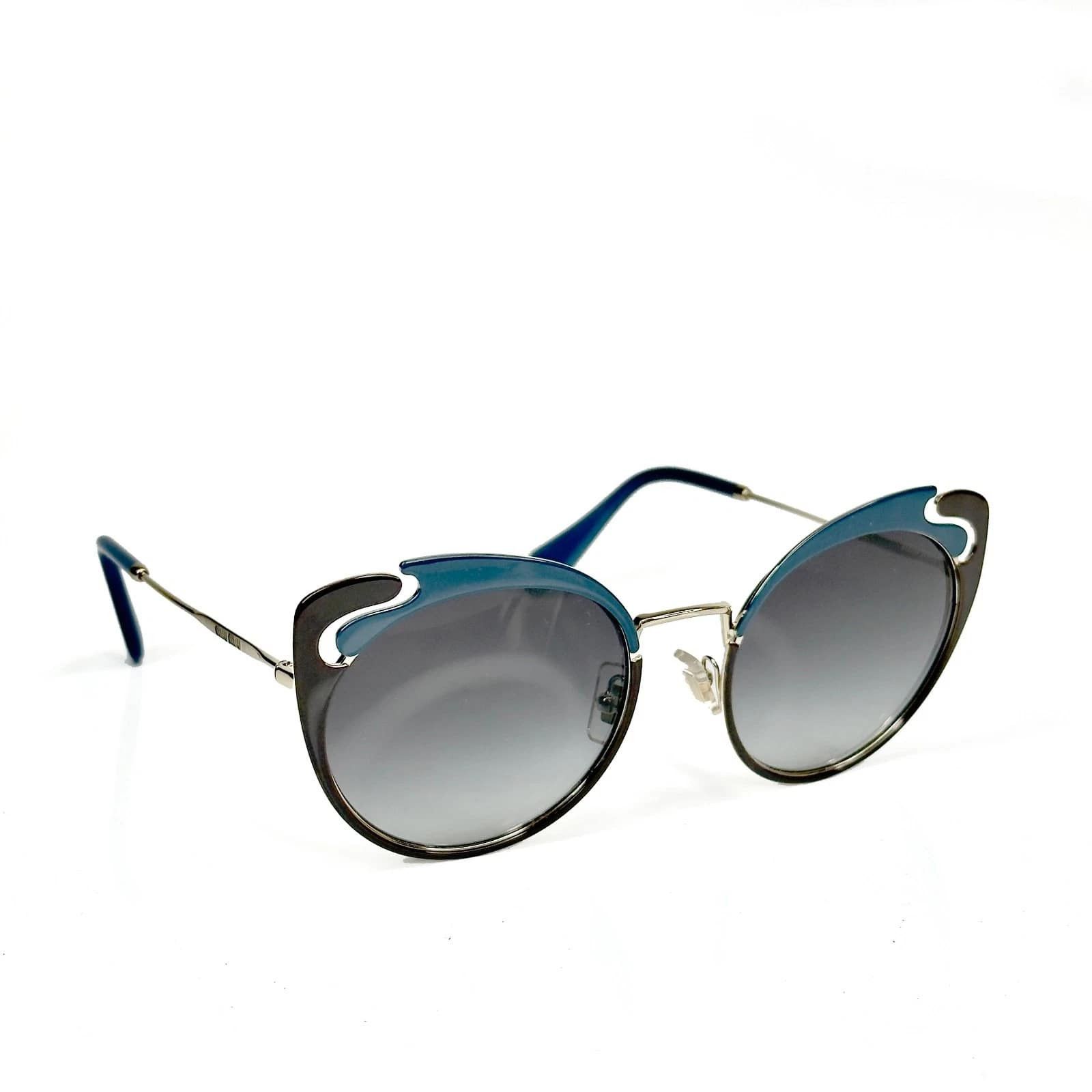 Miu Miu MIU MIU NOIR MU57TS Wave Gold Blue Brown Sunglasses 57T Size ONE SIZE - 5 Thumbnail