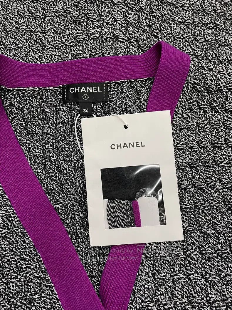 Chanel Chanel 21k purple gray hem sequin cardigan coat Size XS / US 0-2 / IT 36-38 - 4 Thumbnail