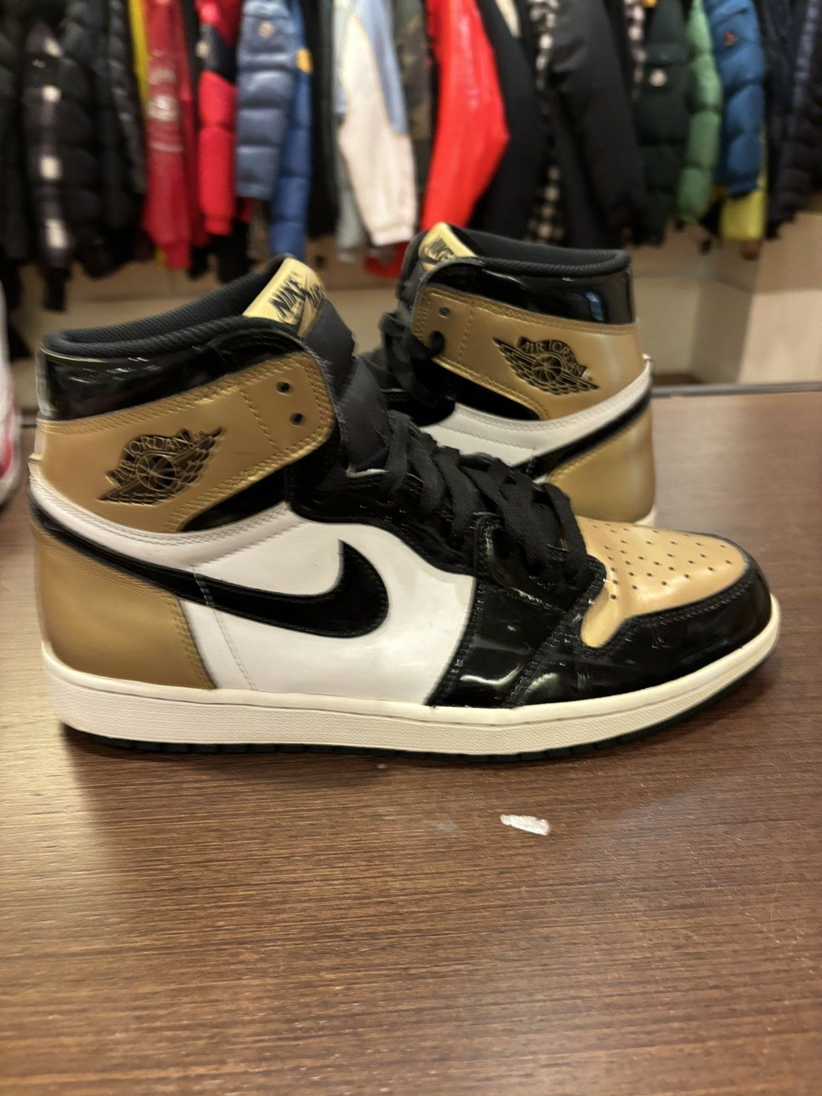 Jordan Brand Jordan 1 Retro High NRG Patent Gold Toe Grailed