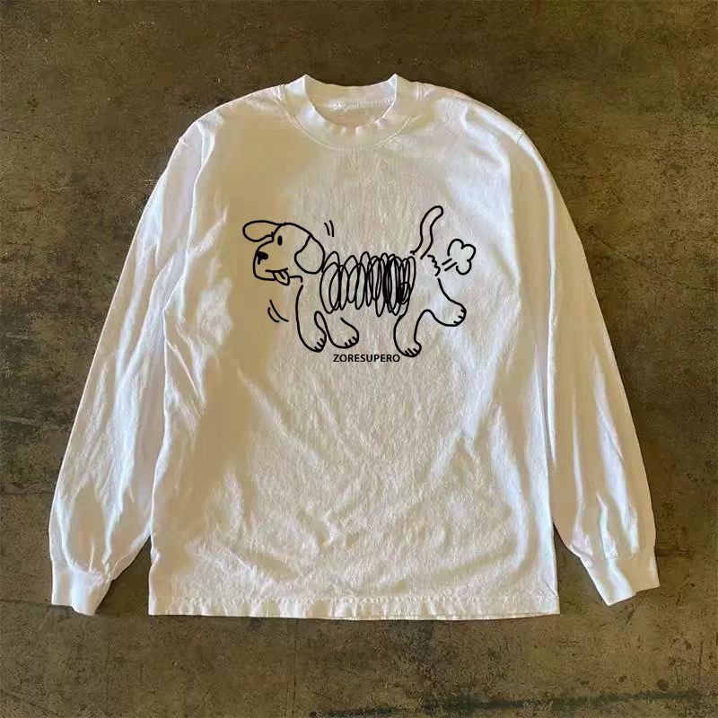Vintage White washed vintage puppy print long-sleeved t-shirt Size US M / EU 48-50 / 2 - 1 Thumbnail