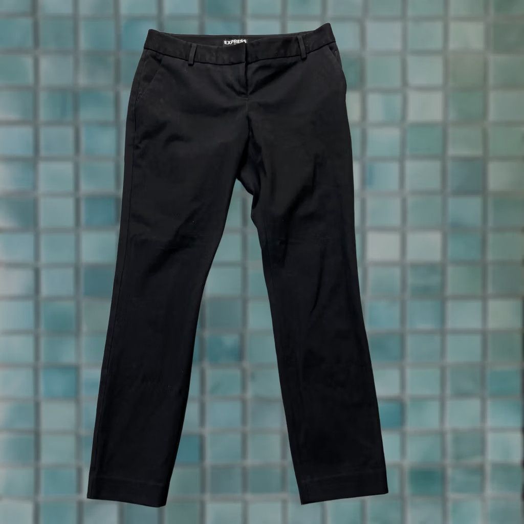 Express Express Columnist Dress Pants Womens 2 Black Skinny Leg Stretch Business Casual Formal Pants Size 30" / US 8 / IT 44 - 1 Thumbnail
