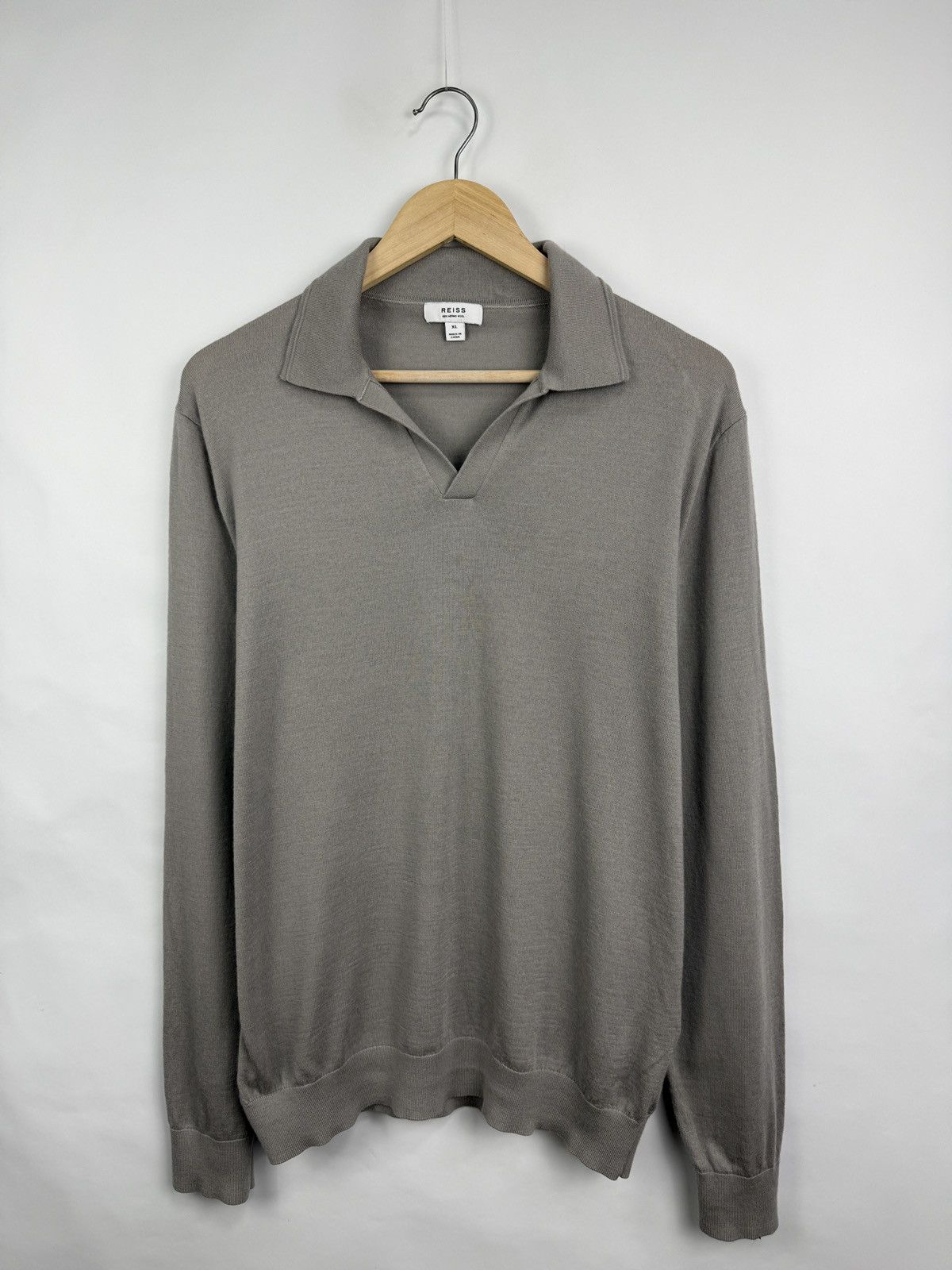 Reiss 🇬🇧 Reiss Luxury 100% Merino Wool Sweater Polo Long Sleeve Size US XL / EU 56 / 4 - 2 Thumbnail