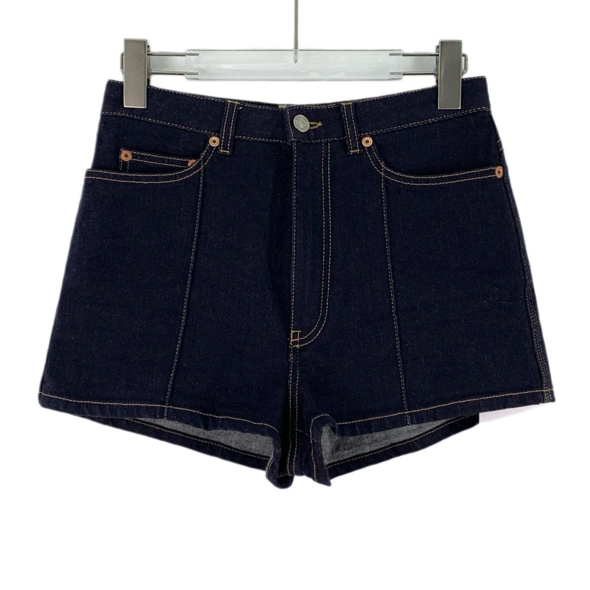 Givenchy Givenchy Dark Blue Denim Shorts With Logo Leather Tag K26WX Size 26" / US 2 / IT 38 - 1 Thumbnail