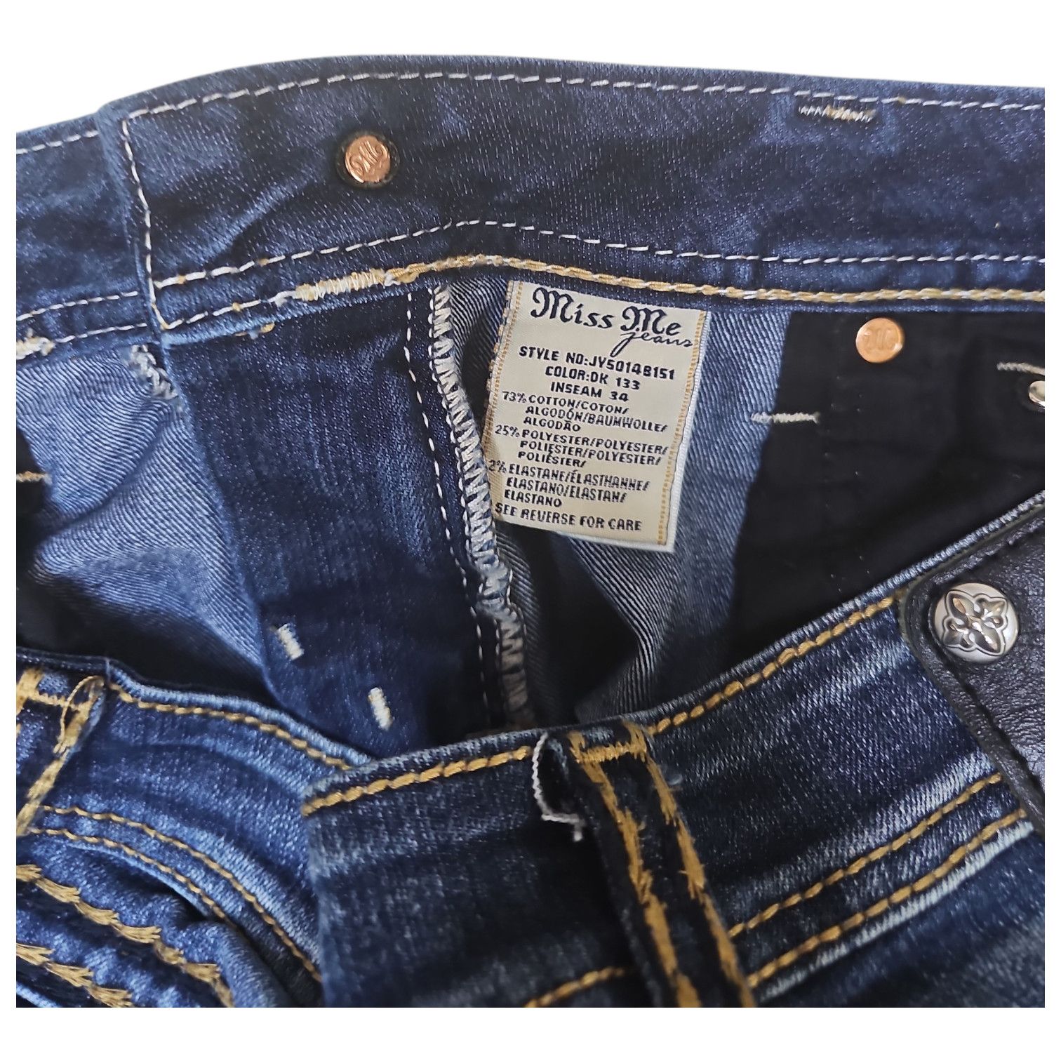 Miss Me Miss Me Signature Bootcut Jeans size 32 dark wash Size 32" / US 10 / IT 46 - 7 Thumbnail