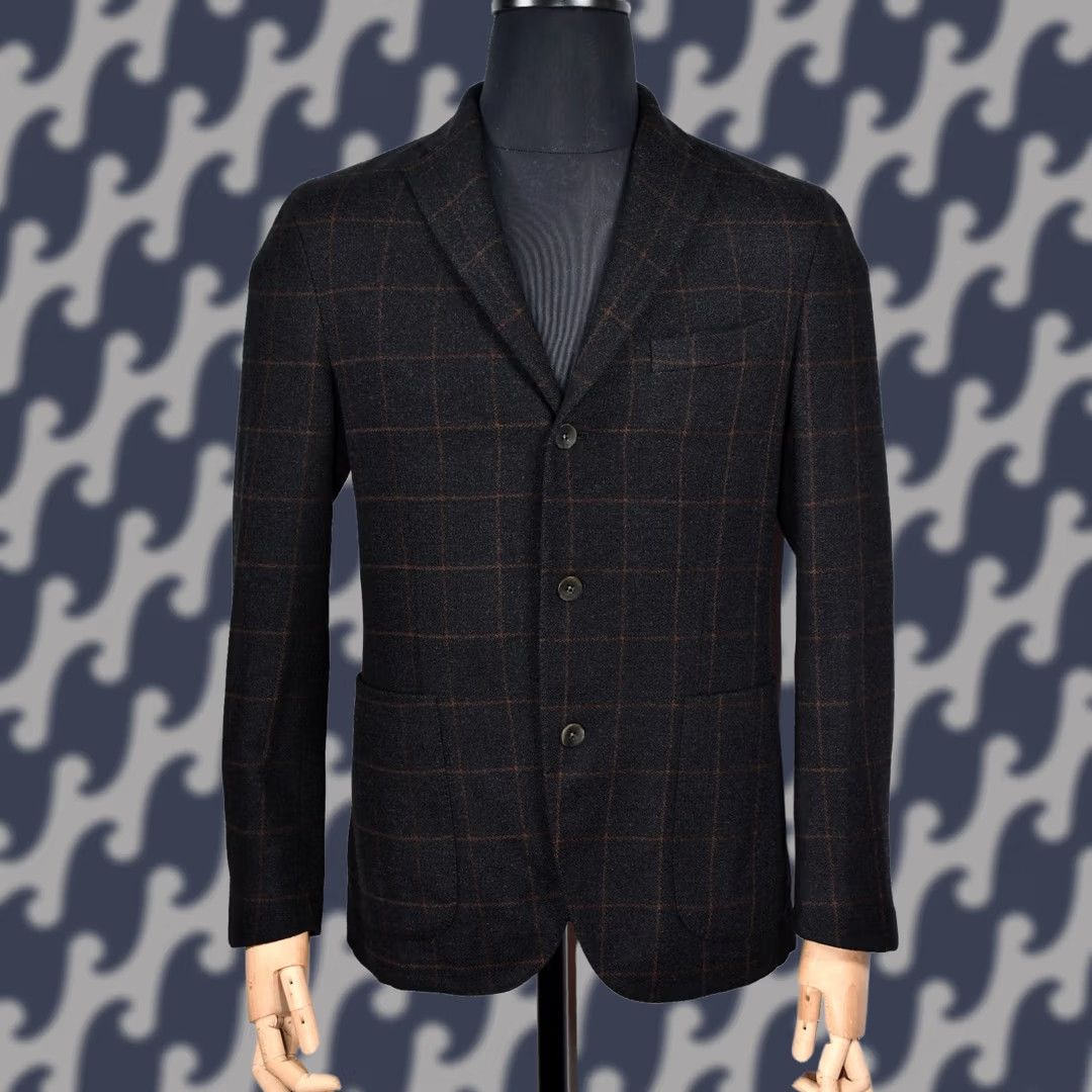 Boglioli Boglioli Blazer Shirt Men Brown Wool Plaid Dover 50 Vintage Not Applicable Size 50R - 1 Thumbnail