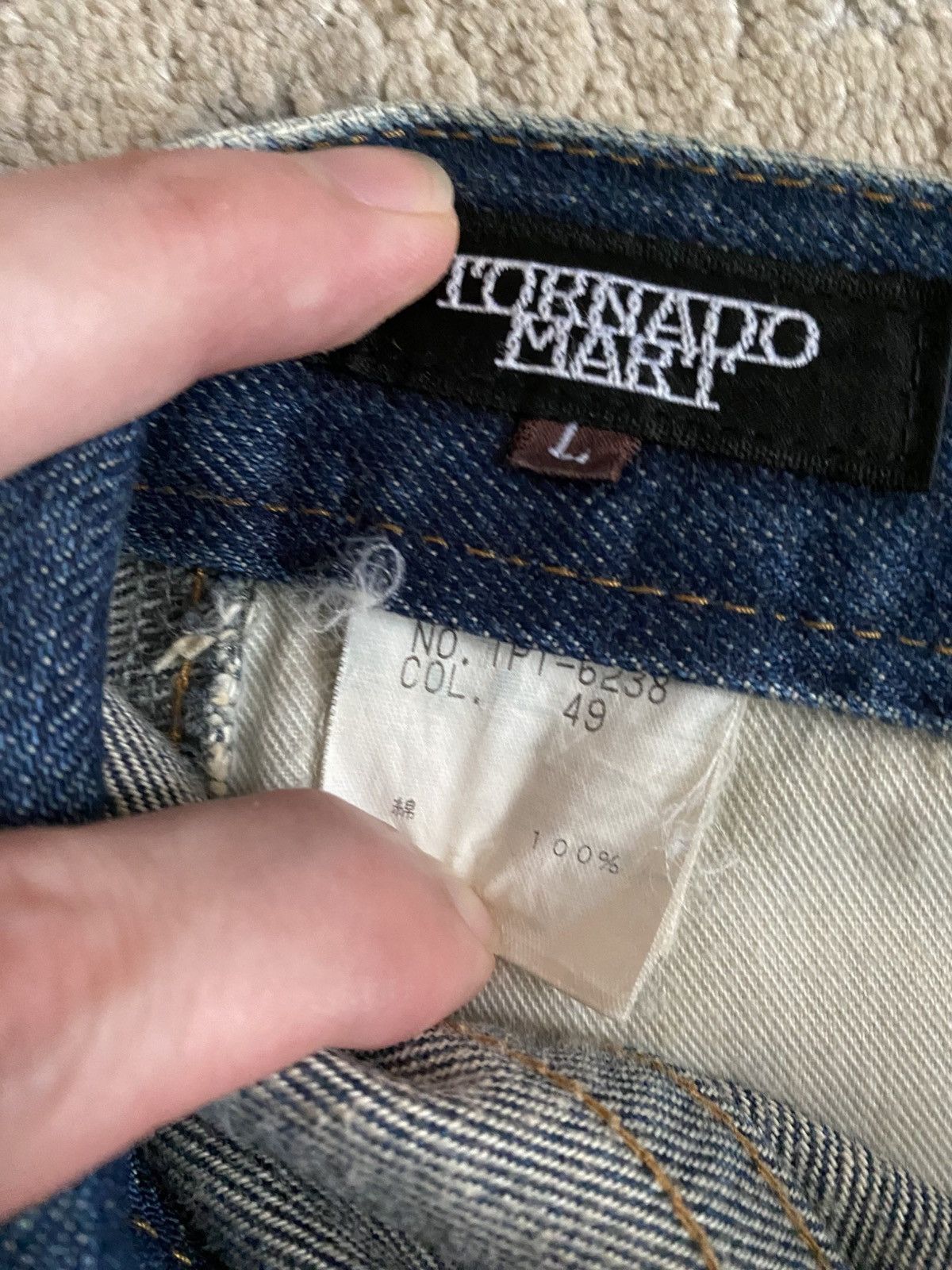 Tornado Mart Washed Oil Stain Flare Denim Size US 35 - 14 Thumbnail