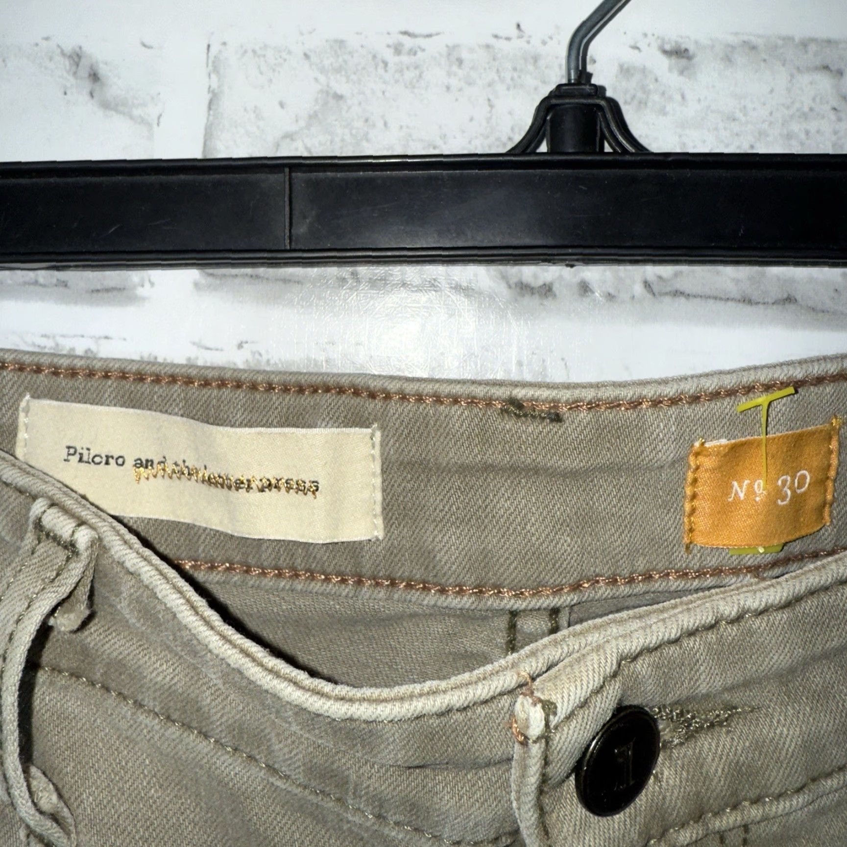 Vintage Pilcro And The Letter Press Serif Ankle Zip Pants Womens Size 30 x 26 Chino Brownish Green Ankle Zip Size 30" / US 8 / IT 44 - 4 Thumbnail