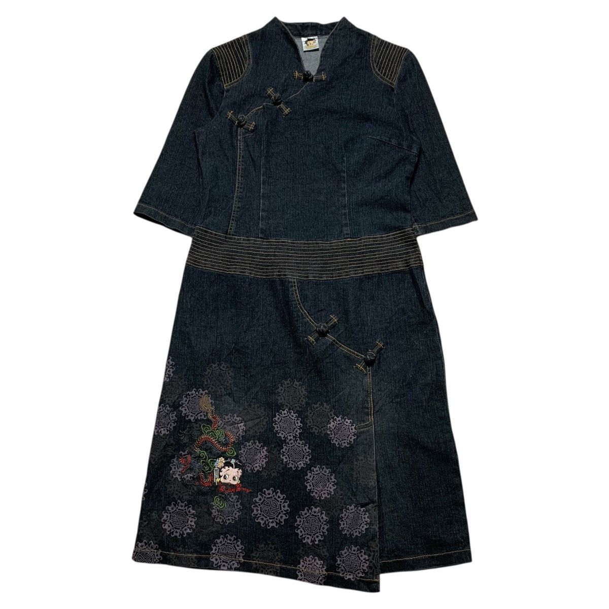 Anime Vtg Betty Boop Cheongsam Embroidery Denim Size L / US 10 / IT 46 - 1 Thumbnail