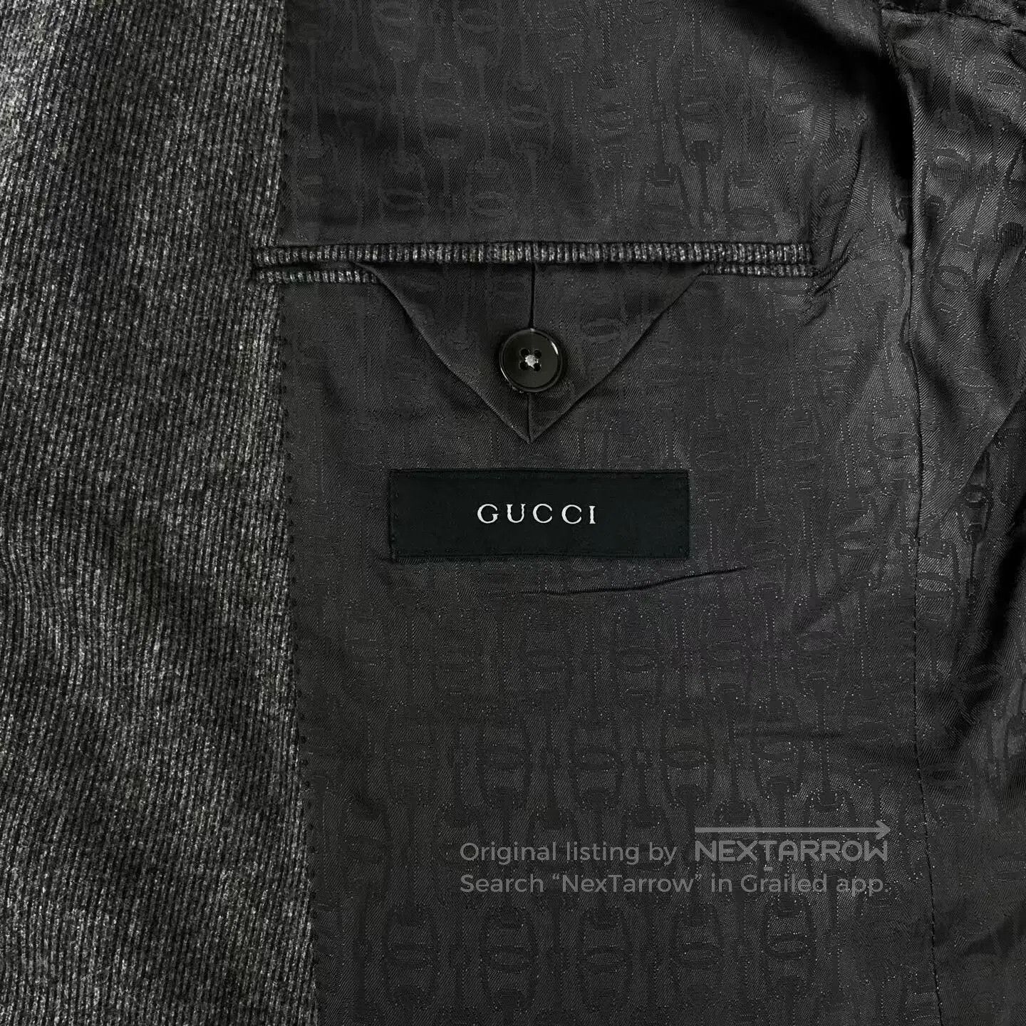 Gucci Gucci Gray Logo Print Suit Jacket. Size US M / EU 48-50 / 2 - 3 Thumbnail