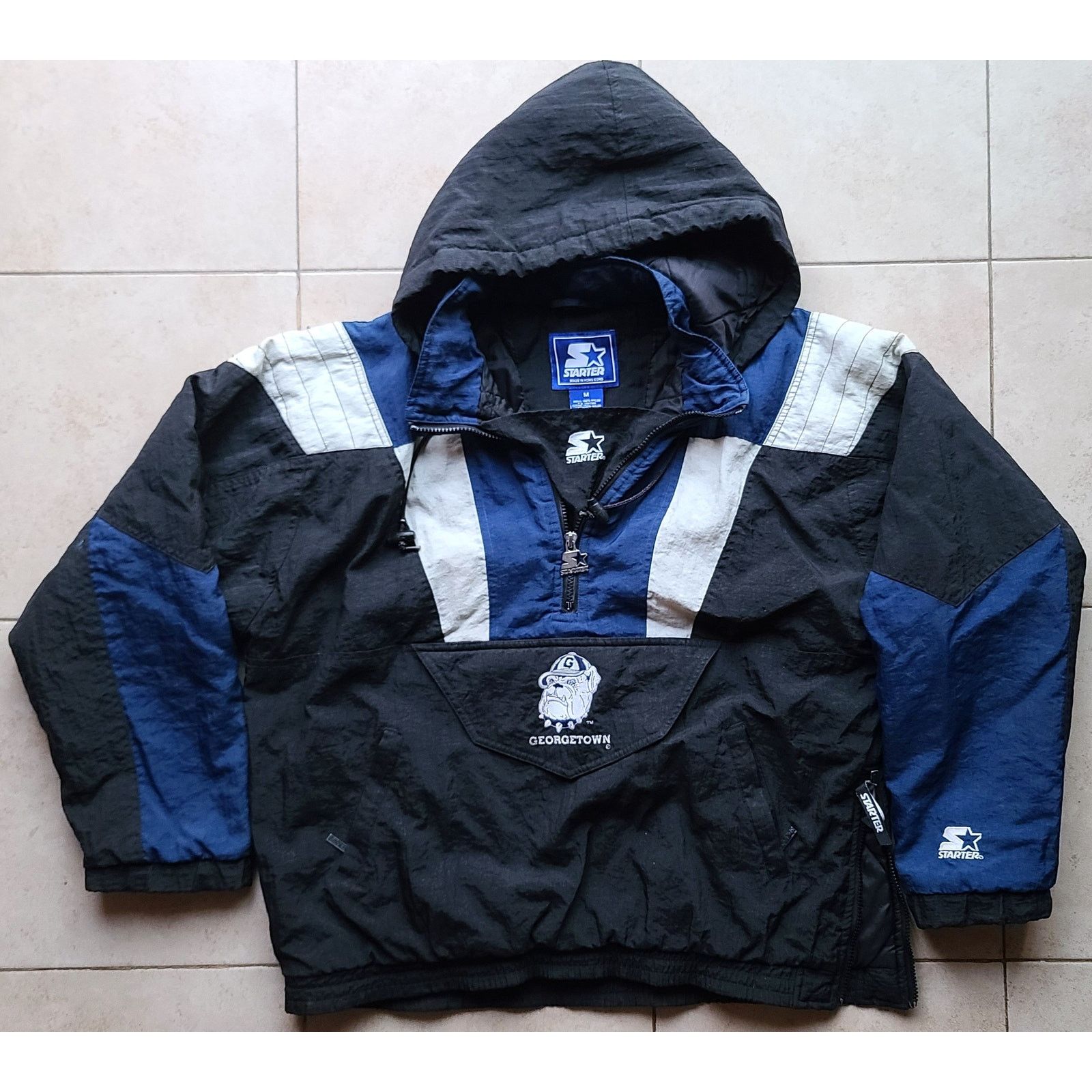 NCAA × Starter Georgetown Hoyas 90s STARTER puffer 1/2 pullover M navy vtg Size US M / EU 48-50 / 2 - 3 Thumbnail