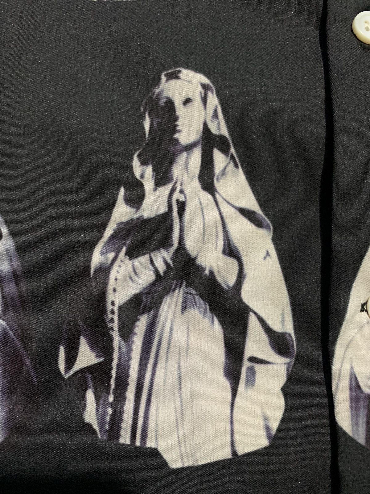 Vintage Vintage virgin Mary over print camp collar shirt Size US L / EU 52-54 / 3 - 4 Thumbnail