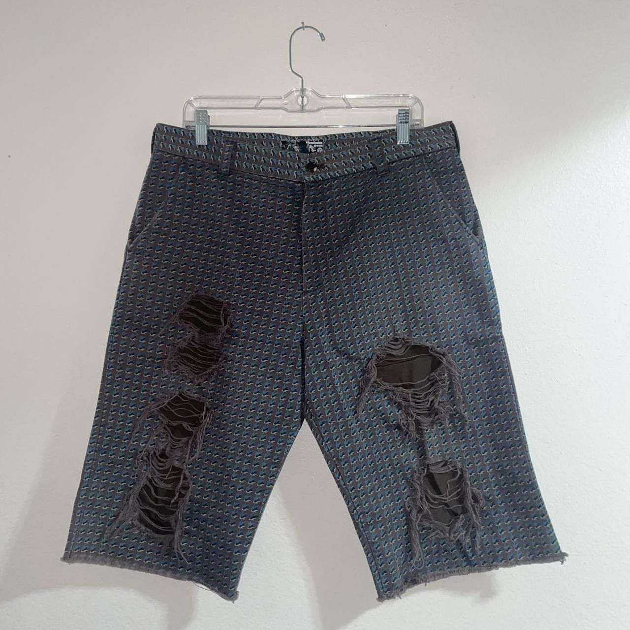 image of Undercover 2002 “The Illusion Of Haze” Cactus Shorts in Green/Brown, Men's (Size 34)