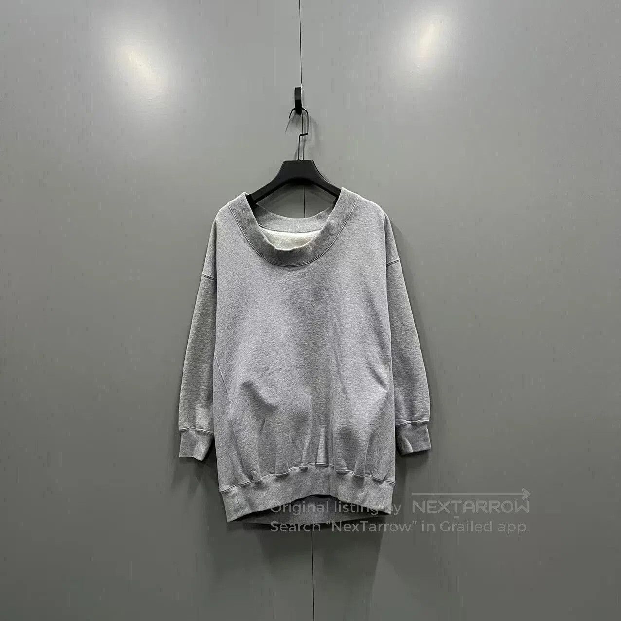 balenciaga gray embroidered double b sweatshirt.