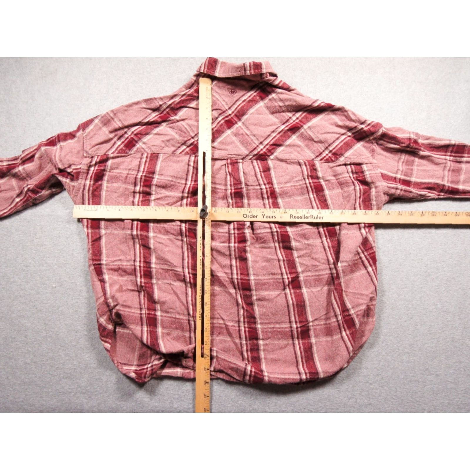 Ariat Ariat Shirt Womens Medium Pink Flannel Pullover Polo Relaxed Fit Plaid Western Shirt Size M / US 6-8 / IT 42-44 - 7 Thumbnail