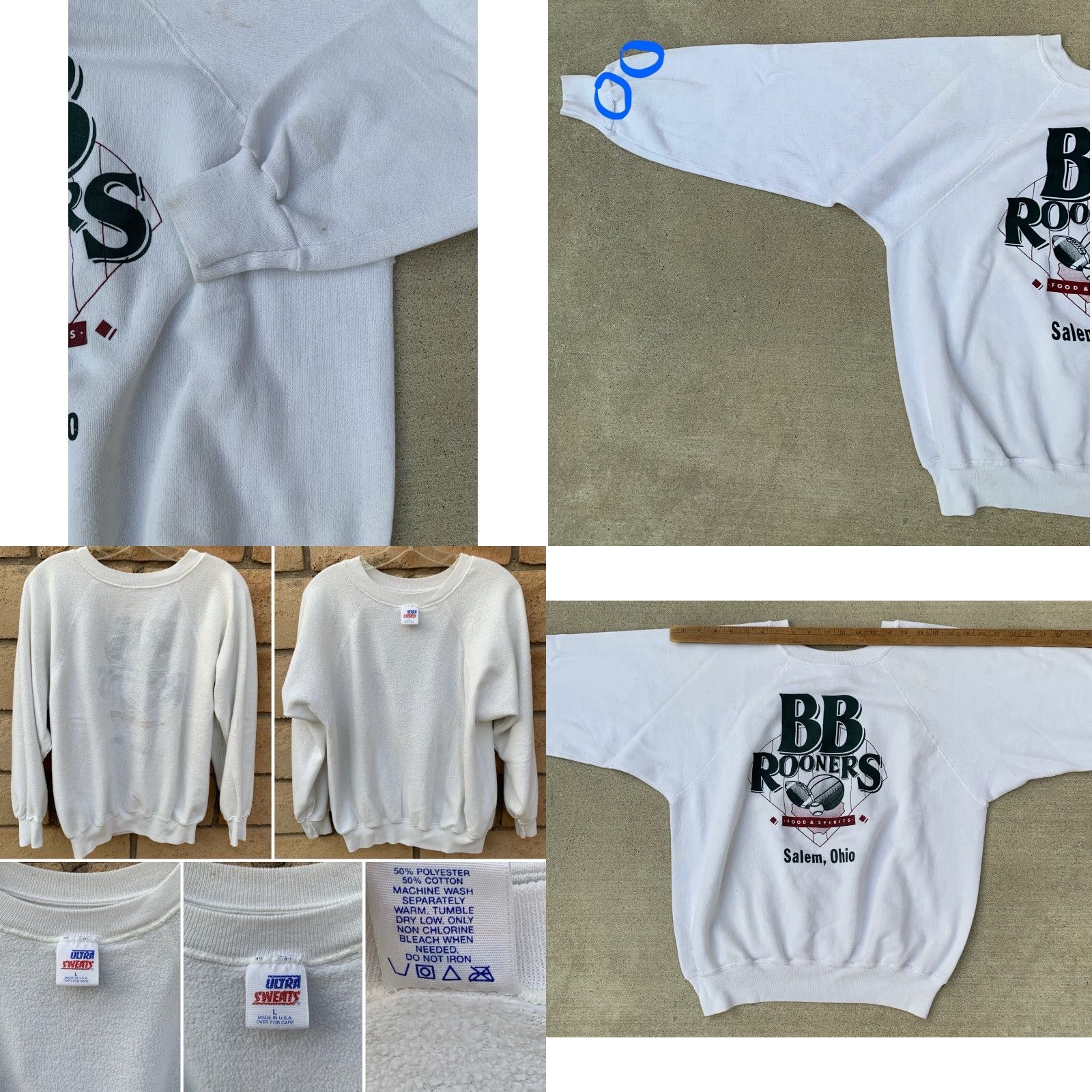 Vintage VINTAGE Ultra Sweats Raglan Sweatshirt Men's White Sport White Baseball Basketball Football L Size US L / EU 52-54 / 3 - 10 Thumbnail