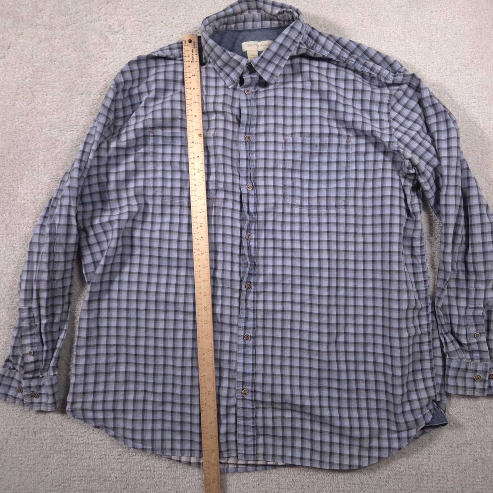 The Territory Ahead Territory Ahead Shirt Mens XLT Blue Check Button Front Long Sleeve Casual Size US XL / EU 56 / 4 - 7 Thumbnail
