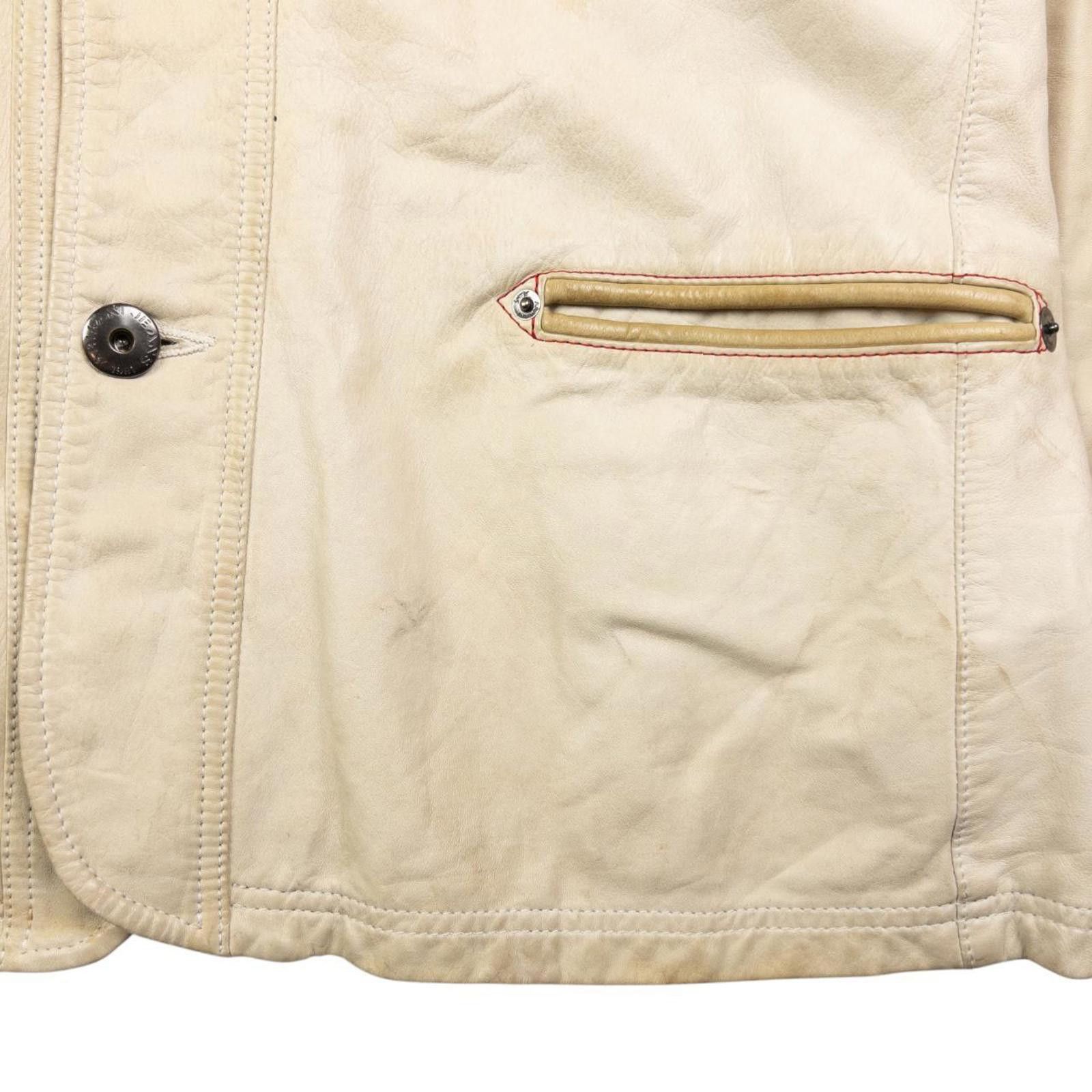 Designer Vintage Armani Jeans Layered Leather Jacket Size XL Size US M / EU 48-50 / 2 - 7 Thumbnail