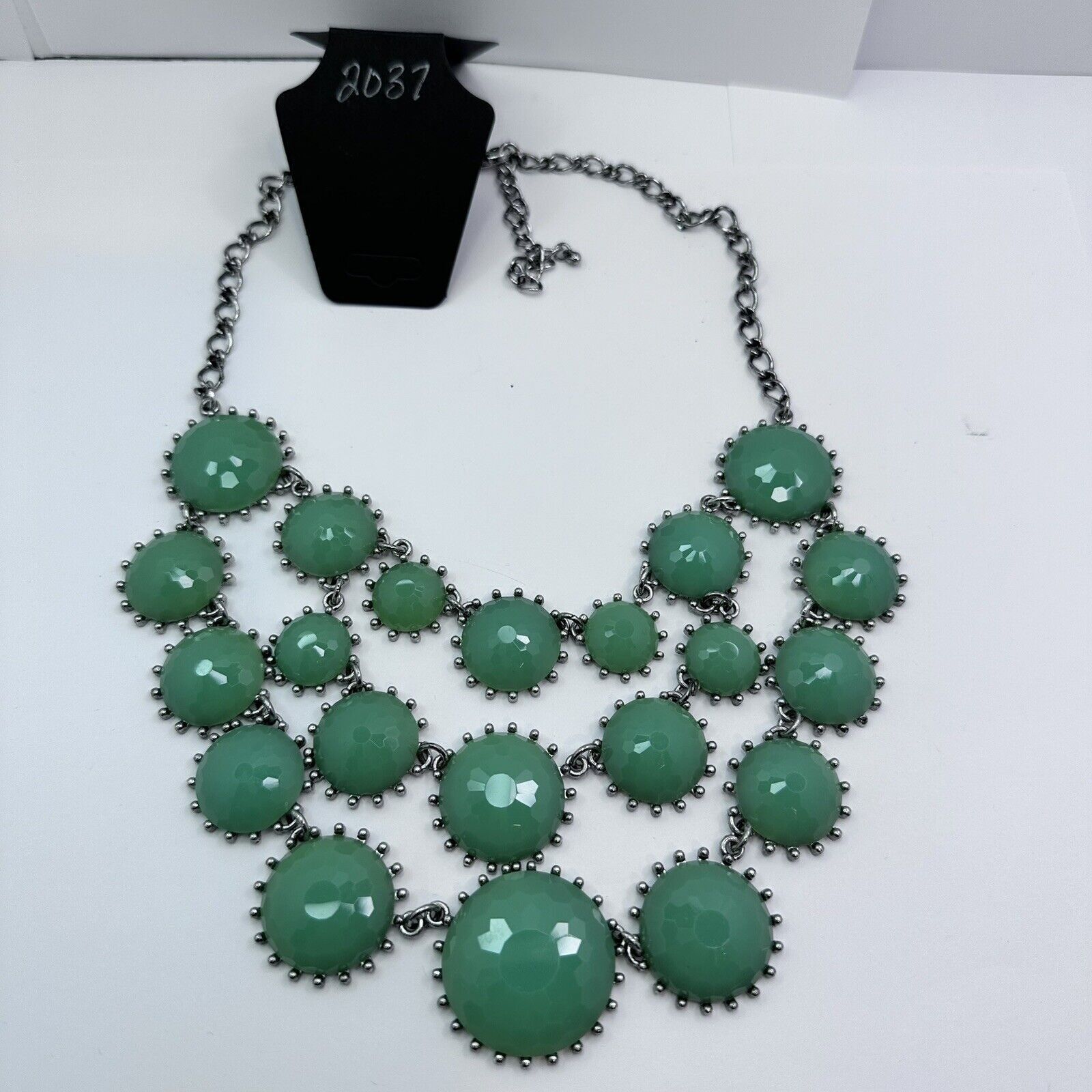 Unknown London Chunky Statement Mint Green Silver Tone Chain Necklace mcm Size ONE SIZE - 9 Thumbnail