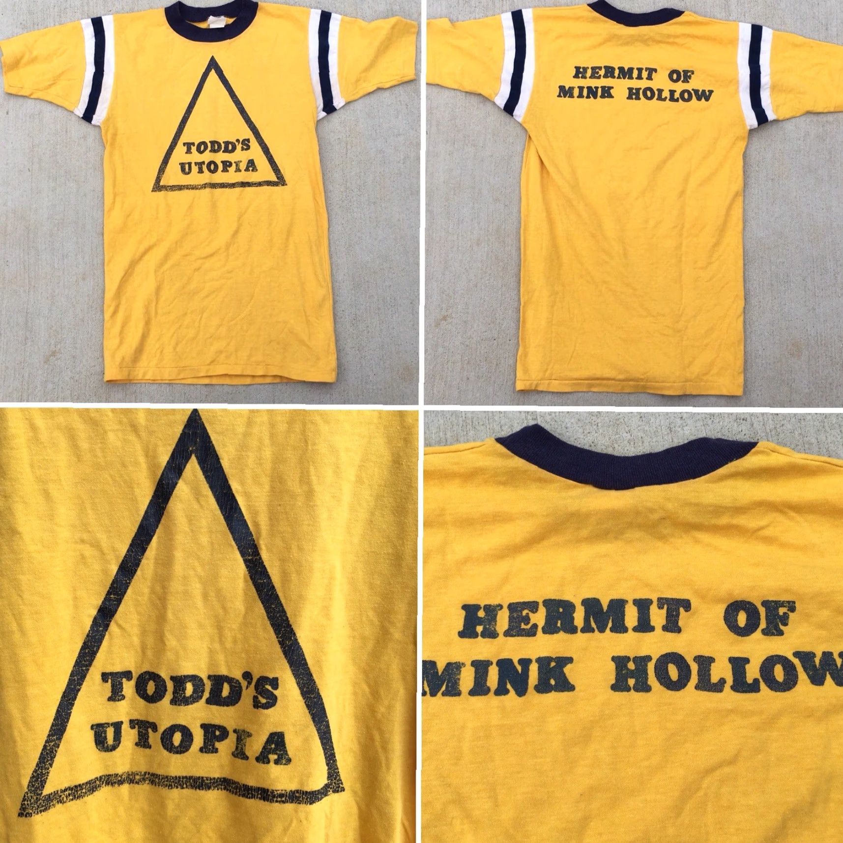 Vintage VINTAGE Todd Rundgren Utopia Hermit Of Mink Hollow T Shirt 1970s 70s Bantams M Yellow Mens Graphic Tee Size US M / EU 48-50 / 2 - 4 Thumbnail