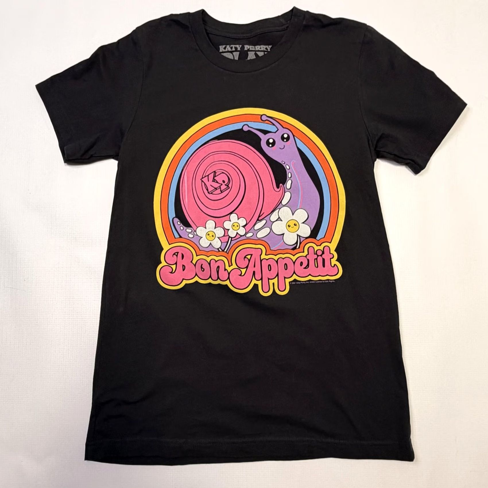 Sperry Katy Perry PLAY Shirt Womens Small Black Bon Appetit Snail Graphic Tee Top Size S / US 4 / IT 40 - 5 Thumbnail