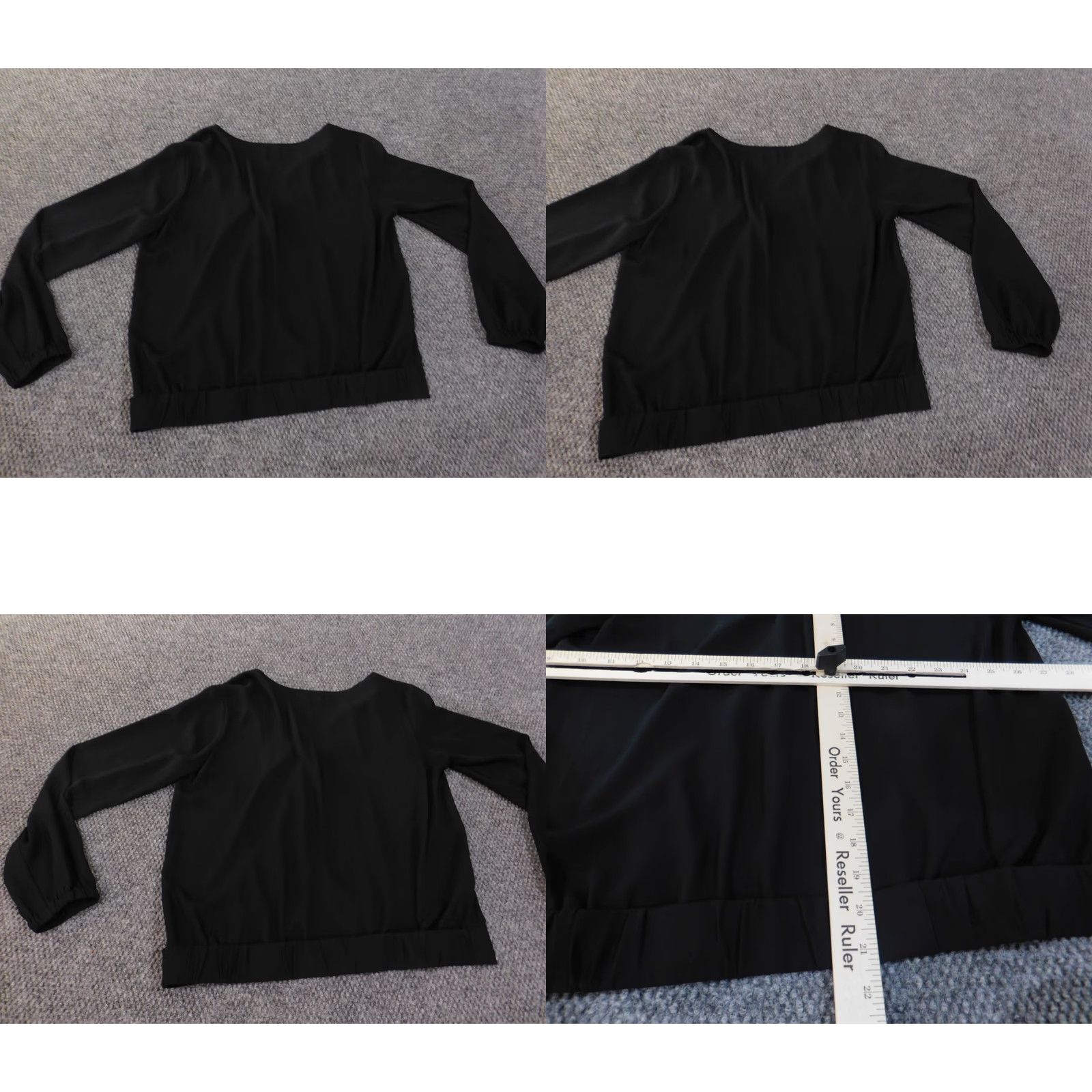 Ann Taylor Ann Taylor Loft Blouse Shirt Womens S Black Polyester Round Neck Long Sleeve Pullover Casual Casual Sleeve Regular Breathable Size S / US 4 / IT 40 - 8 Thumbnail