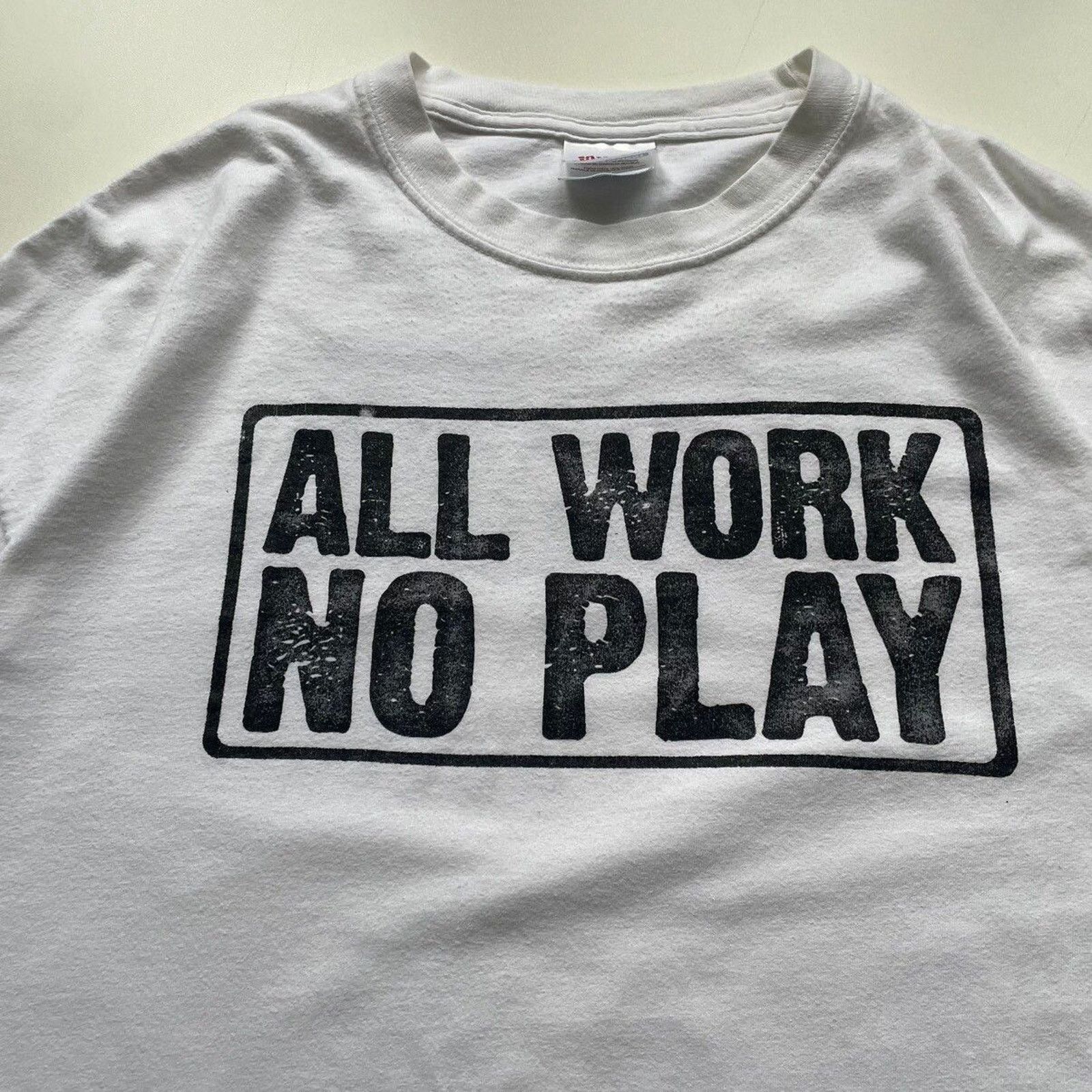 Hanes Vintage Y2K All Work No Play Strictly Business T Shirt XL Size US XL / EU 56 / 4 - 2 Thumbnail
