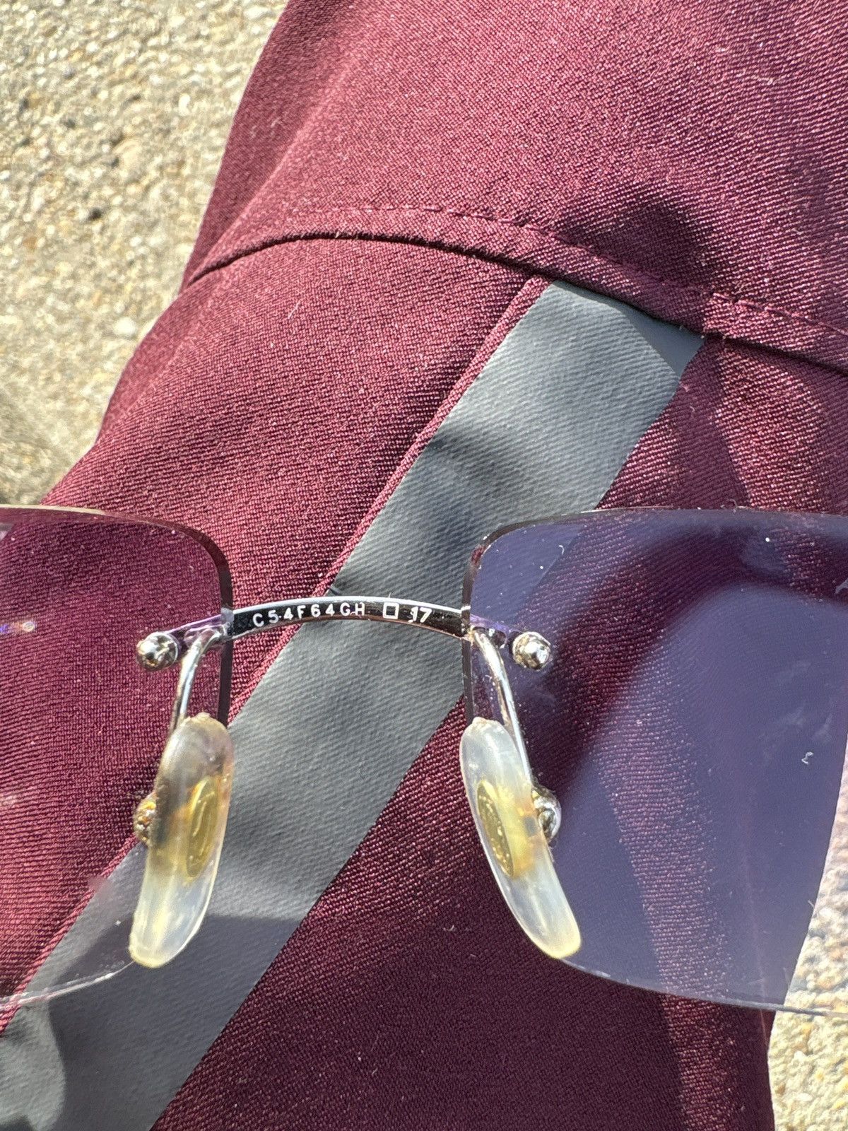 Cartier Cartier Rimless Purple Metal Eyeglasses Frames Size ONE SIZE - 3 Thumbnail