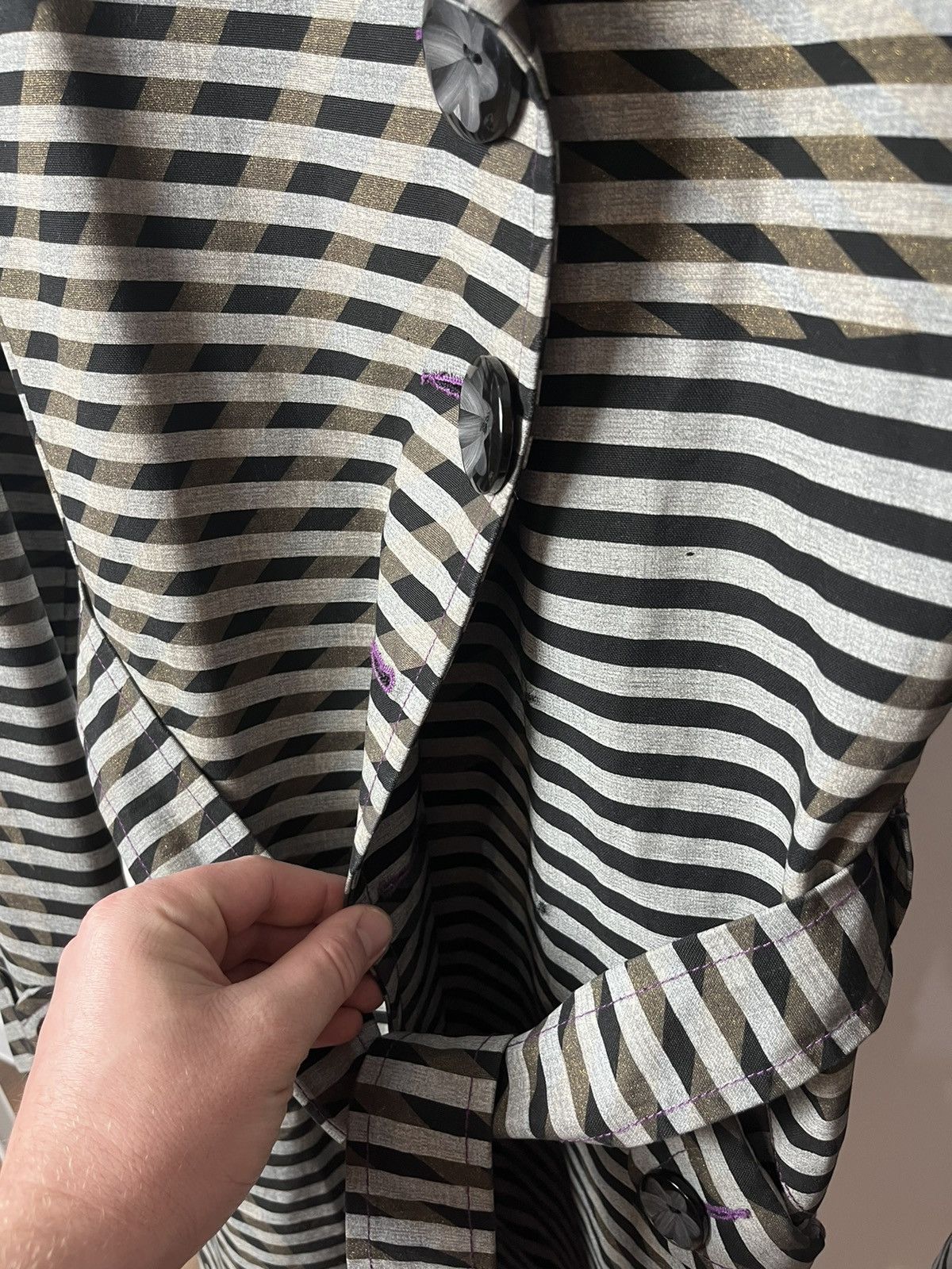 Custo Barcelona Custo Barcelona Stripped Trench Coat Jacket Size S / US 4 / IT 40 - 6 Thumbnail