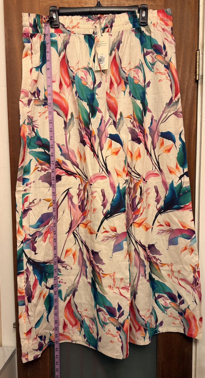 Other Calia Unbleached Floral WideLeg Hi Waist Swim Coverup Pant Size 34" / US 12 / IT 48 - 8 Thumbnail
