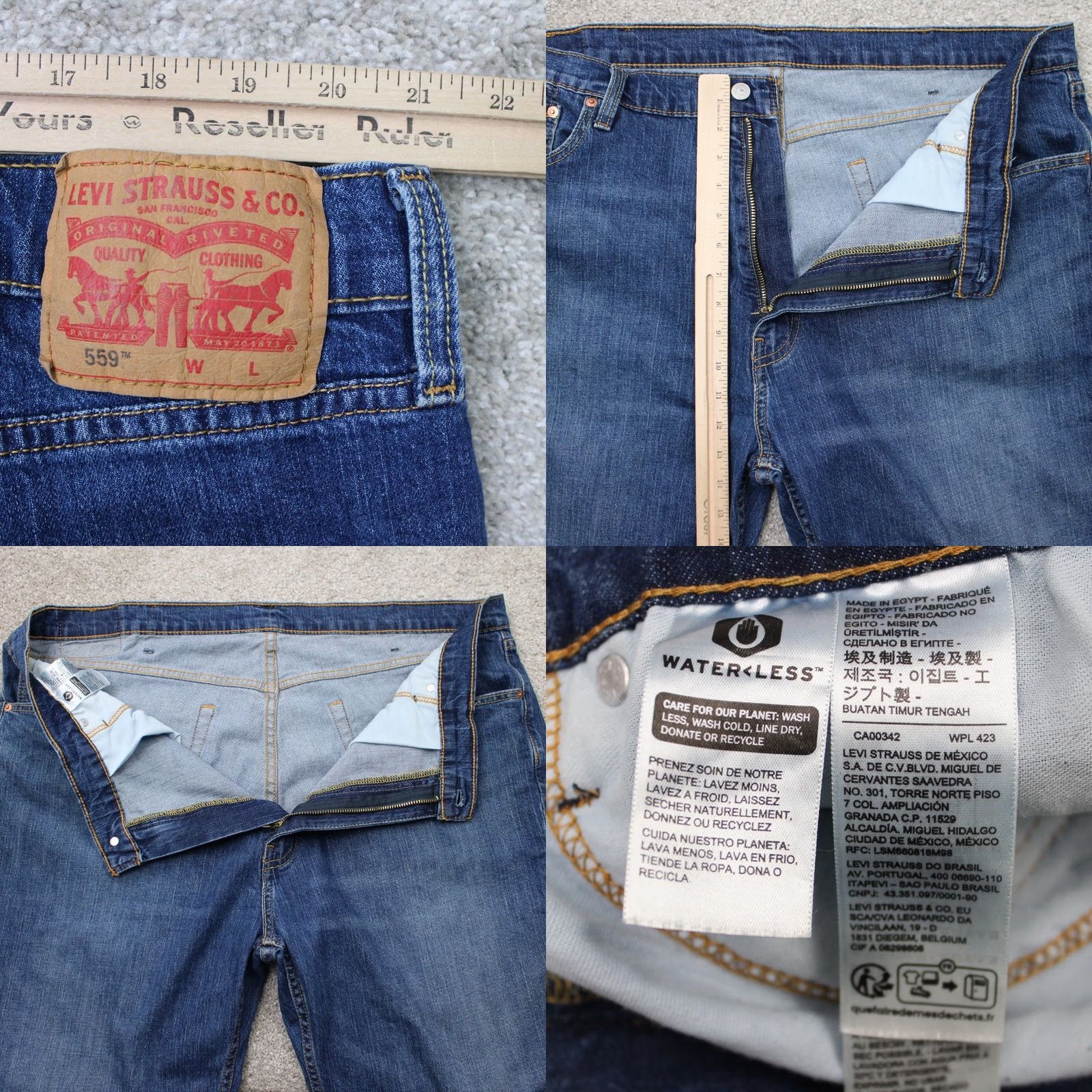 Levi's Levi's 559 Jeans Men's 44x29 Blue Relaxed Straight Leg 5-Pocket Denim Size US 44 / EU 60 - 8 Thumbnail