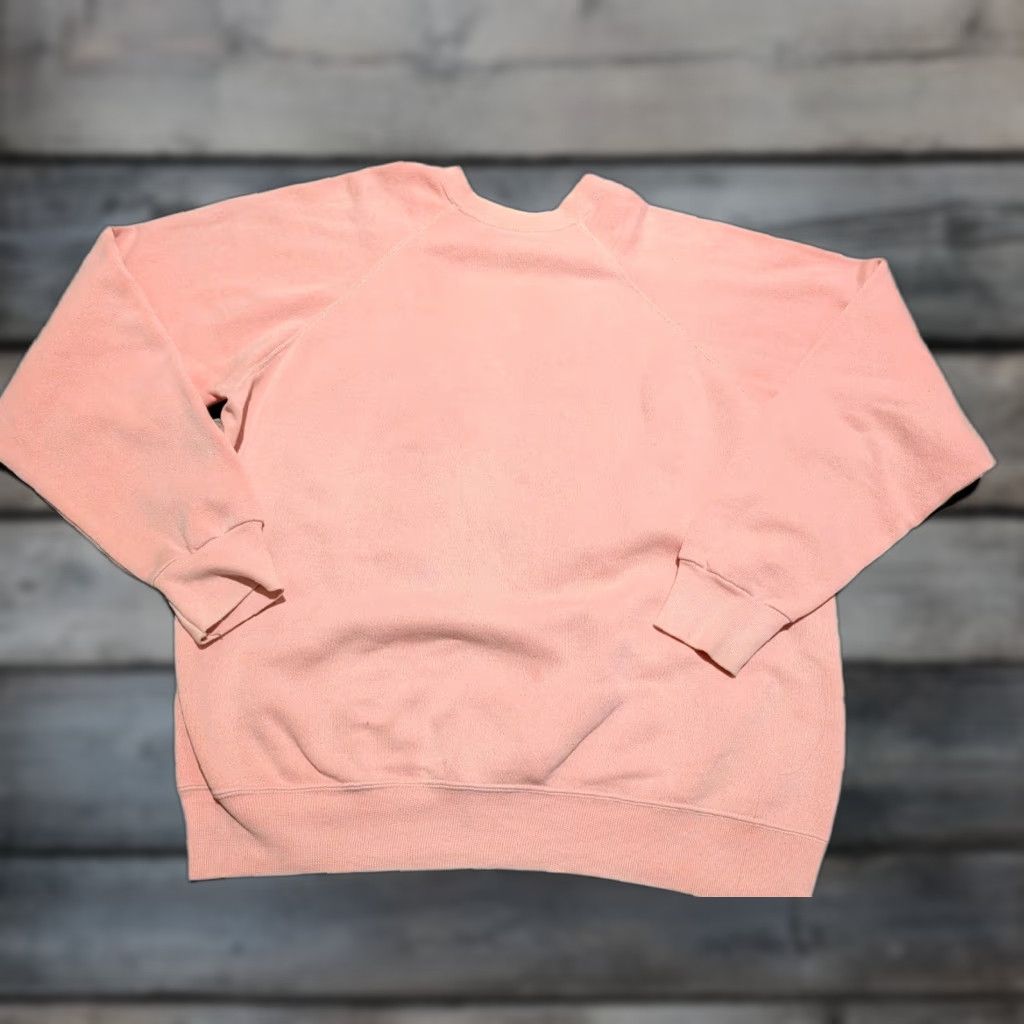 Tultex VINTAGE Tultex Sweatshirt Crewneck 80s USA Unisex Adults L Pink Cotton Polyester Blend Sweatshirt Size US L / EU 52-54 / 3 - 1 Thumbnail
