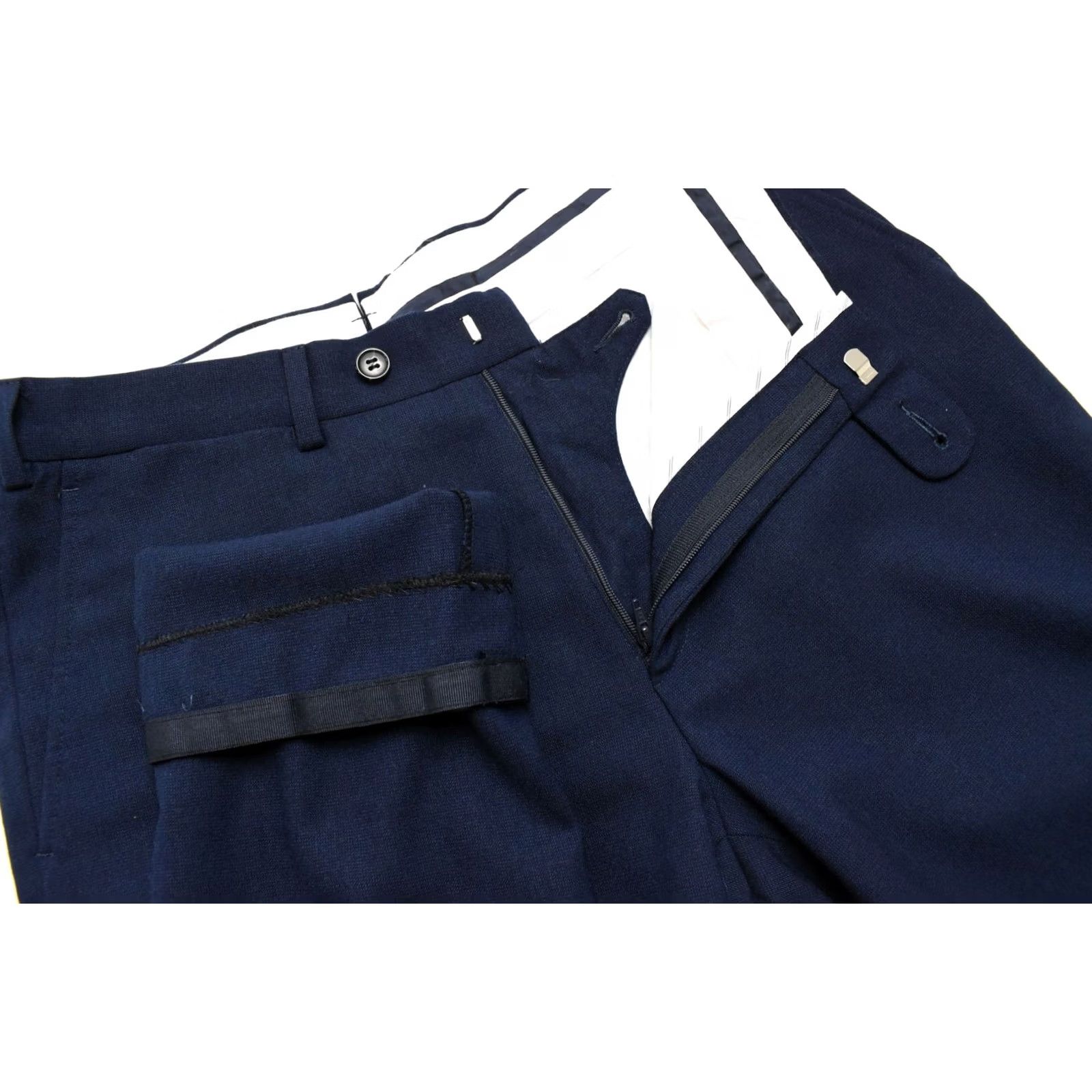 Suitsupply Suitsupply Brescia Trousers Men UK 36 / W31 Wool Pleated Tapered Zip Dress Pants Blue Vintage No Size US 36 / EU 52 - 4 Thumbnail