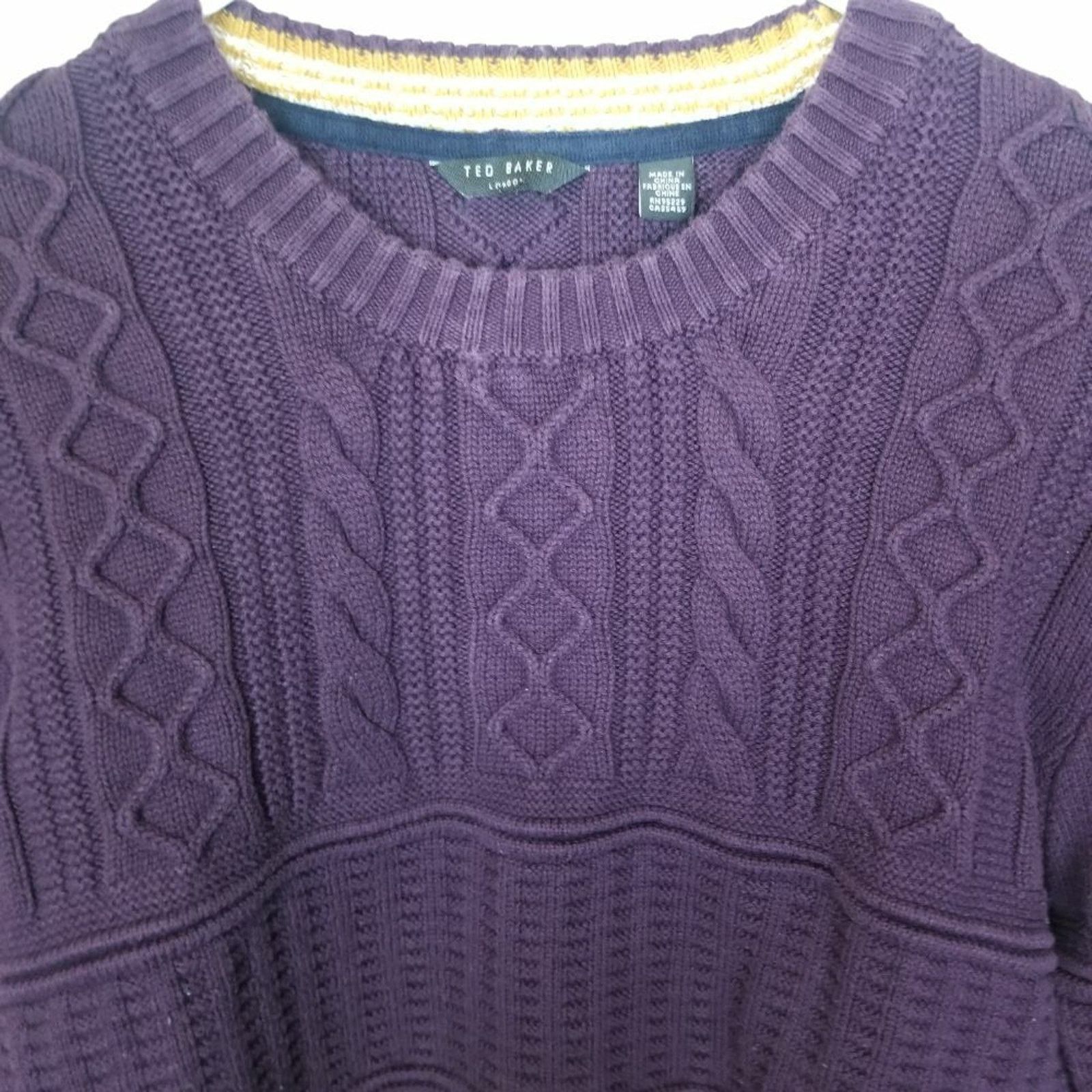 Ted Baker Ted Baker Mens Fisherman Sweater Cable Knit Coastal Preppy Size US L / EU 52-54 / 3 - 3 Thumbnail