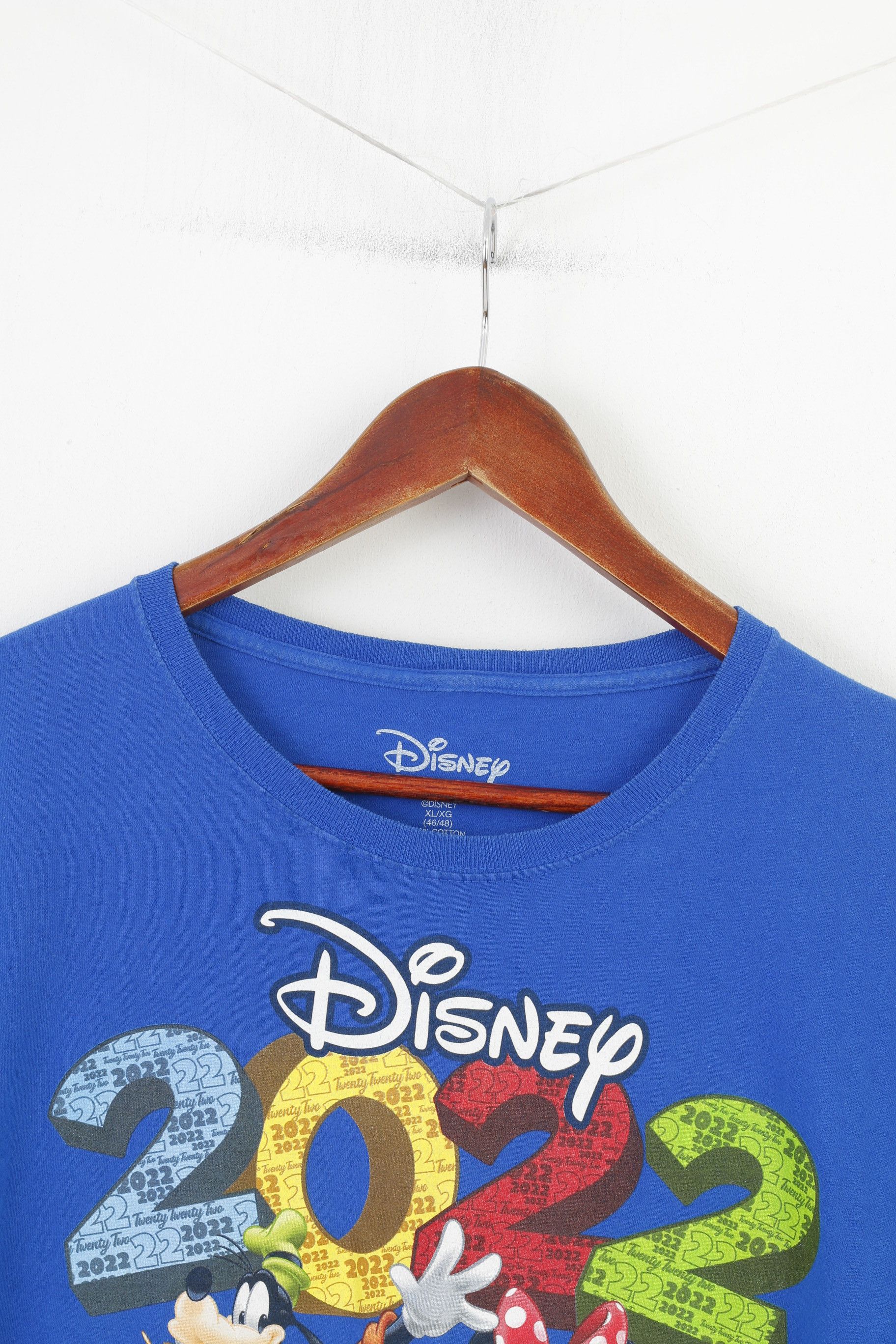 Disney Disney Men XL T-Shirt Blue Crew Neck Short Sleeve 10695 Size US XL / EU 56 / 4 - 2 Thumbnail