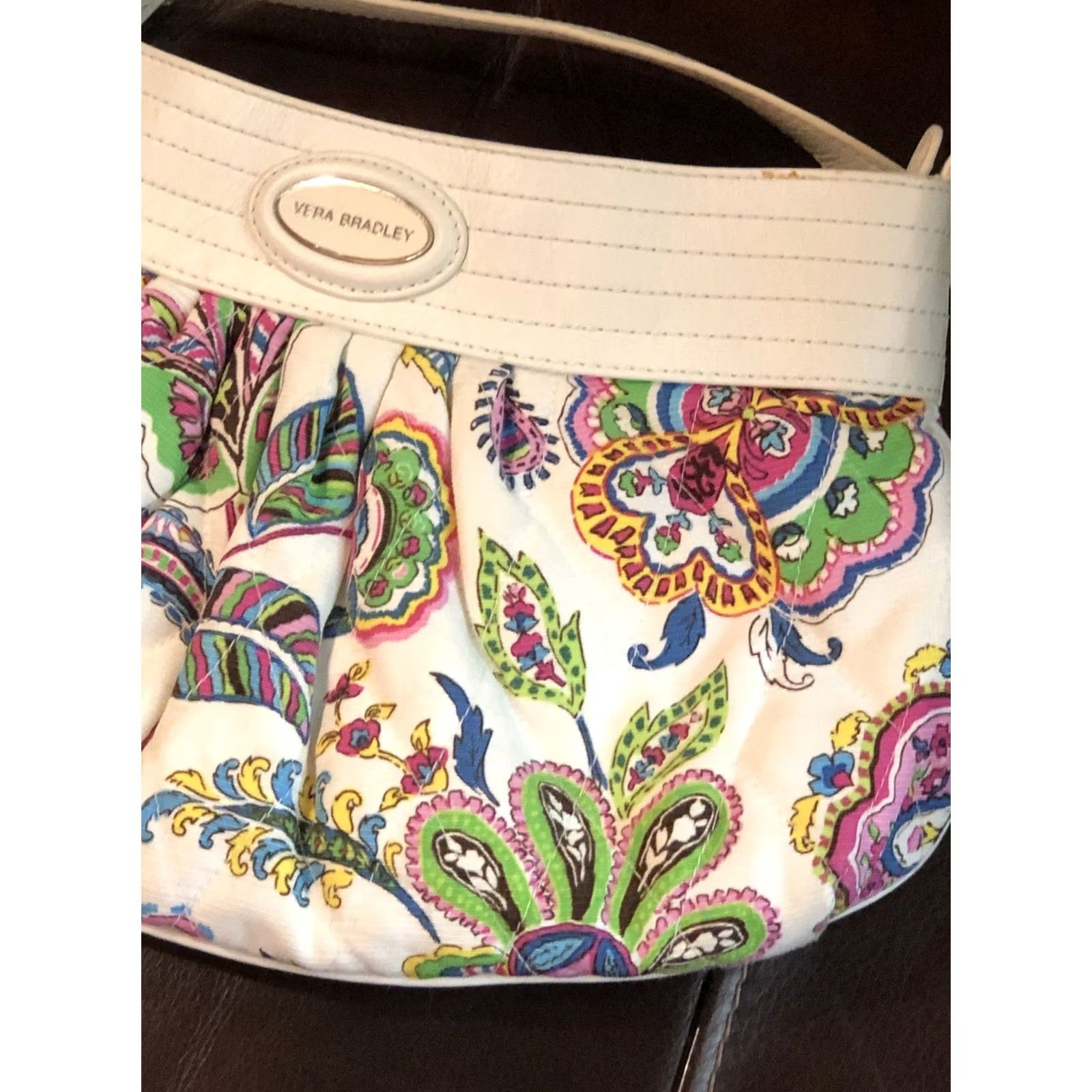 Vera Bradley Vera Bradley Purse Paisley Floral Design Multicolor Leather Top Handle Bag Womens Size ONE SIZE - 4 Thumbnail
